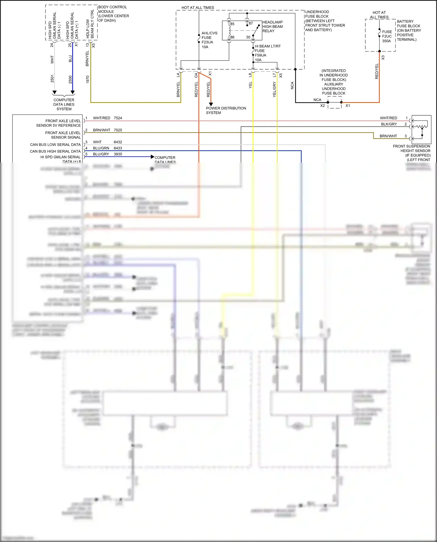 Cadillac XT4 I (2018-2023) serial data comm enable wiring diagram  (1 of 5)
