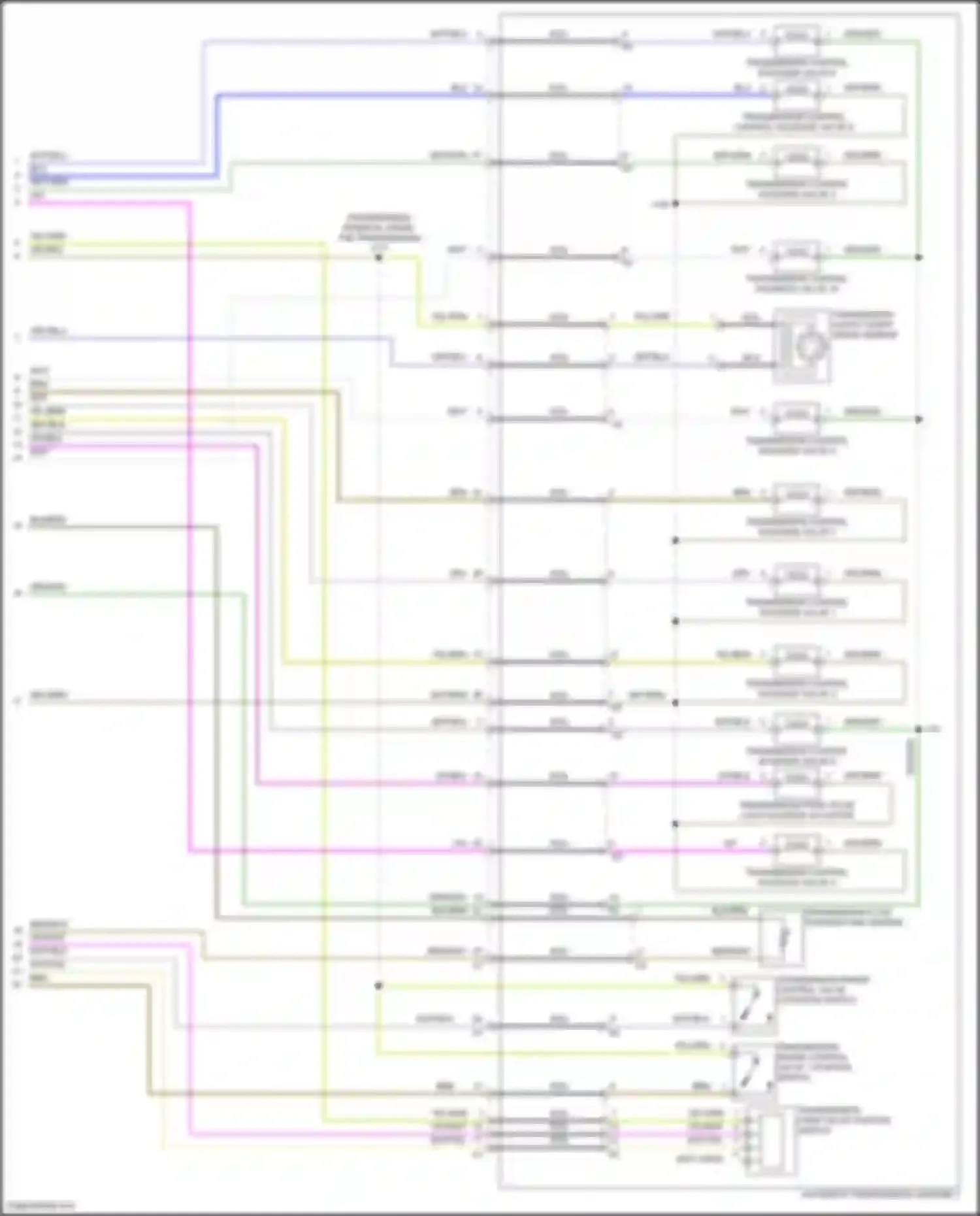 Wiring diagram transmission park valve lock solenoid actuator for Cadillac XT4 I (2018-2023) (1 of 2)