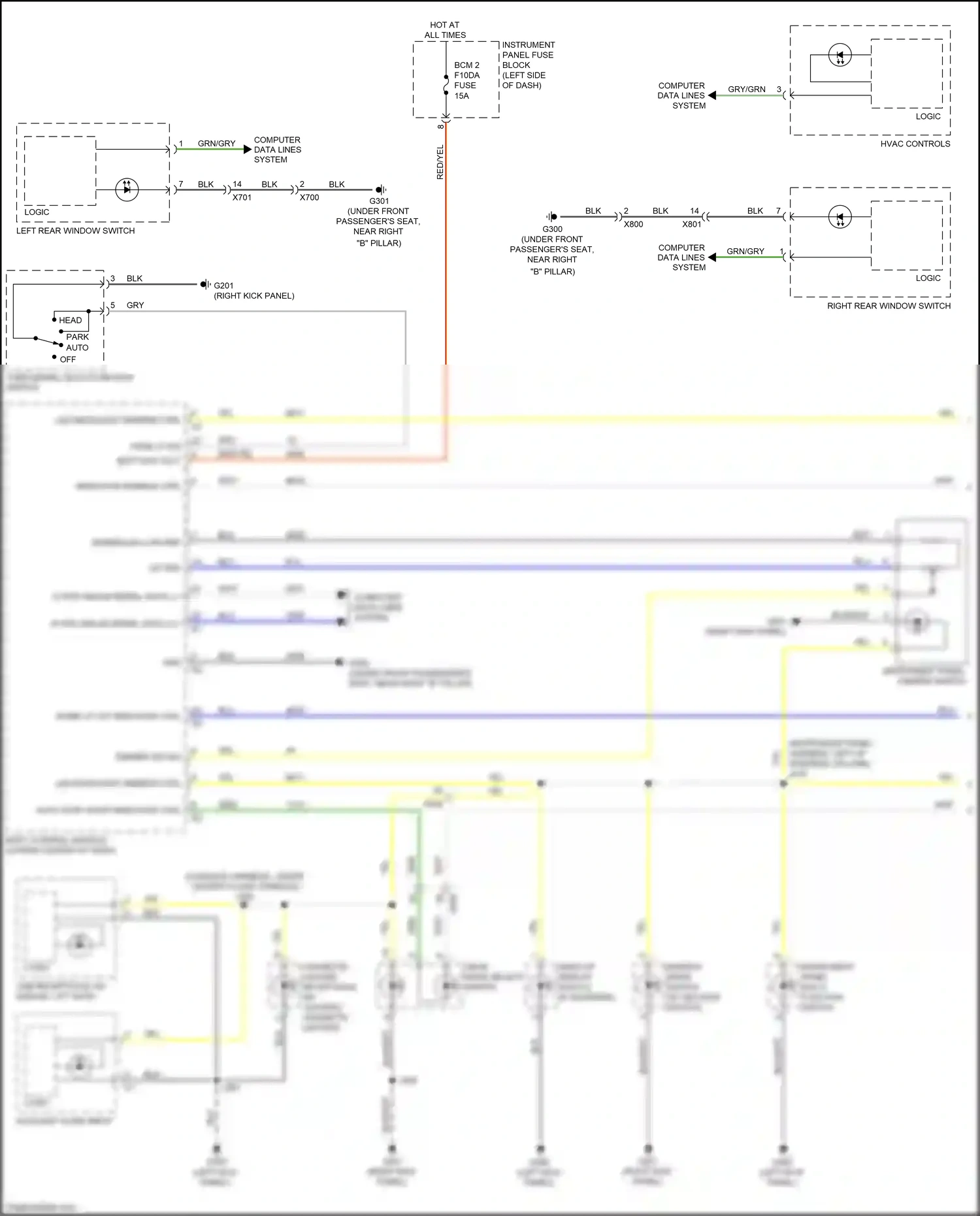 Cadillac XT4 I (2018-2023) turn signal/ multi-function switch wiring diagram  (3 of 4)