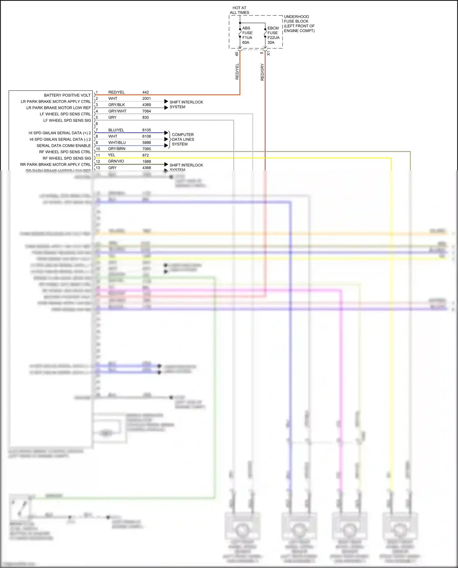 Cadillac XT5 I facelift (2019-2024) computer data lines system wiring diagram  (105 of 111)