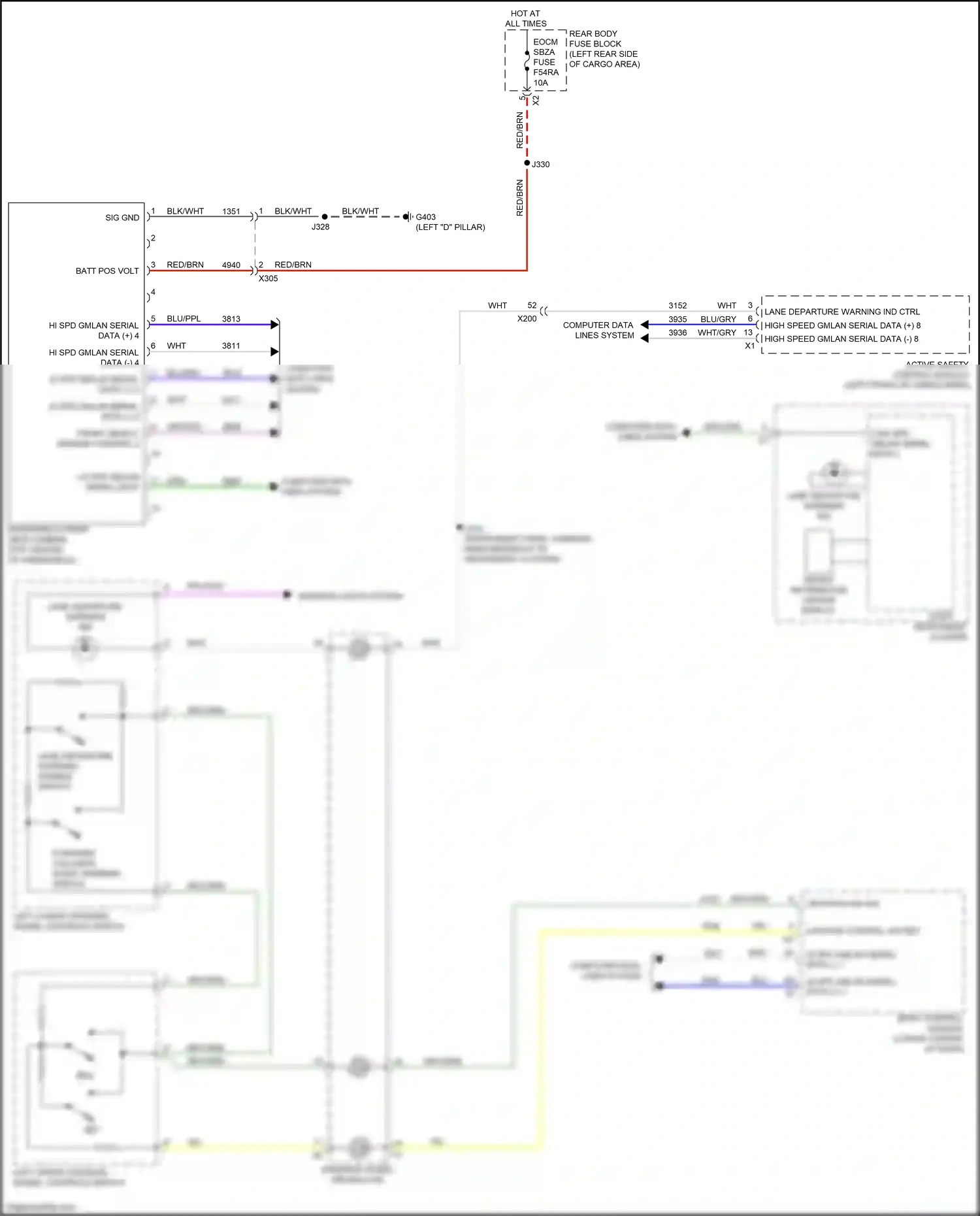 Cadillac XT5 I facelift (2019-2024) computer data lines system wiring diagram  (52 of 111)