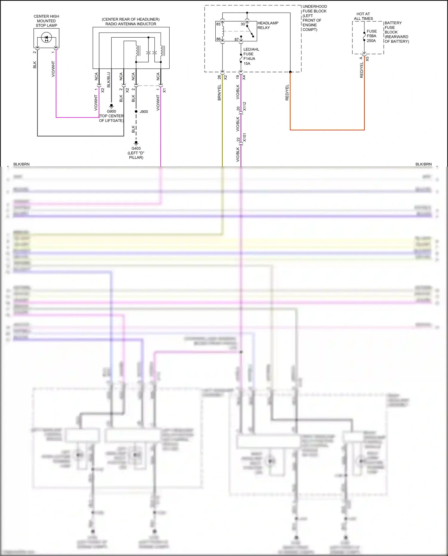 Cadillac XT5 I facelift (2019-2024) left headlamp multi-function led wiring diagram  (1 of 1)