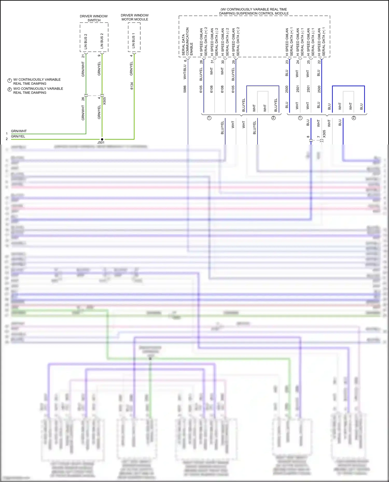 Cadillac XT5 I facelift (2019-2024) right side object sensor module wiring diagram  (2 of 4)
