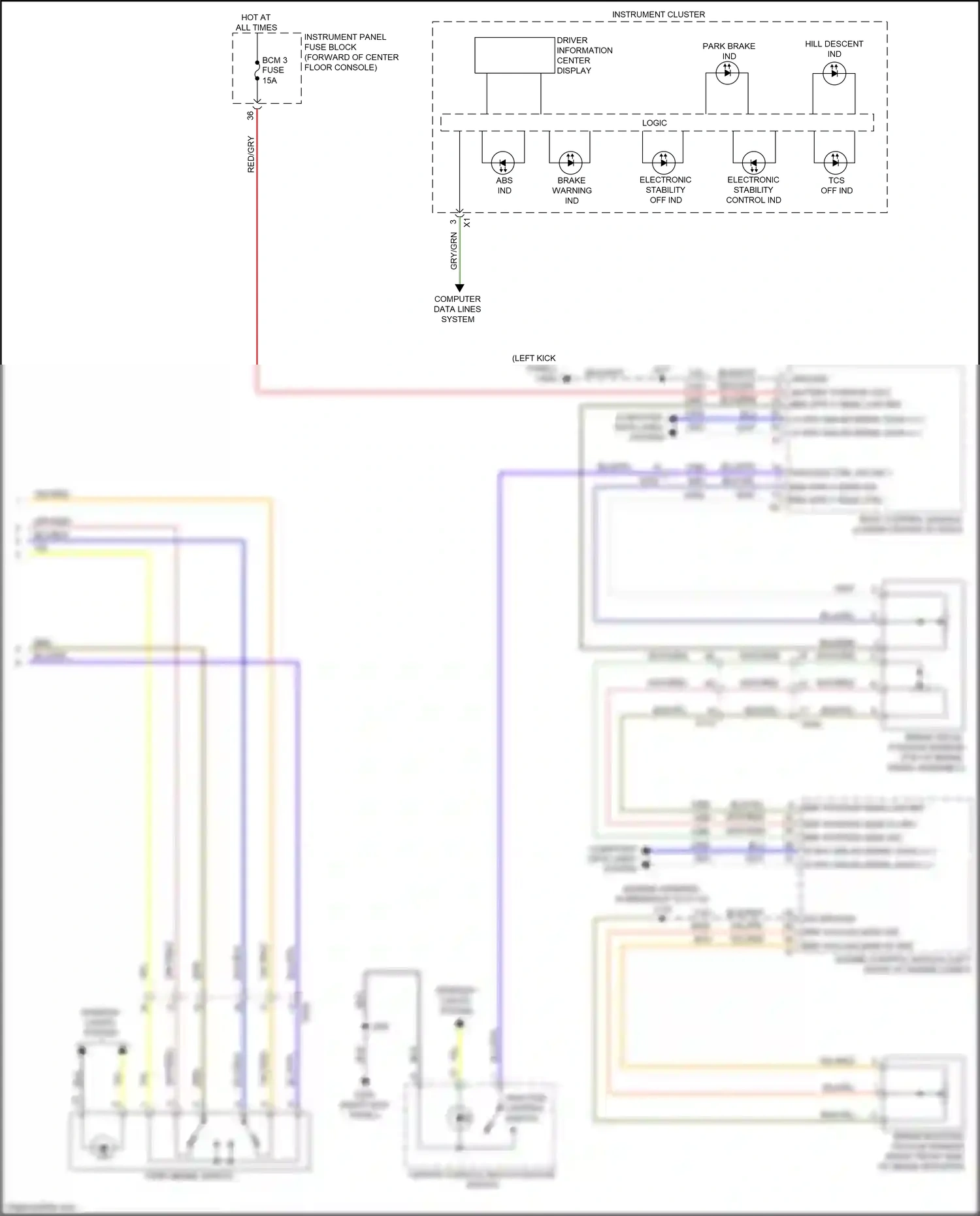 Cadillac XT5 I (2016-2019) center console multi-function switch wiring diagram  (1 of 5)