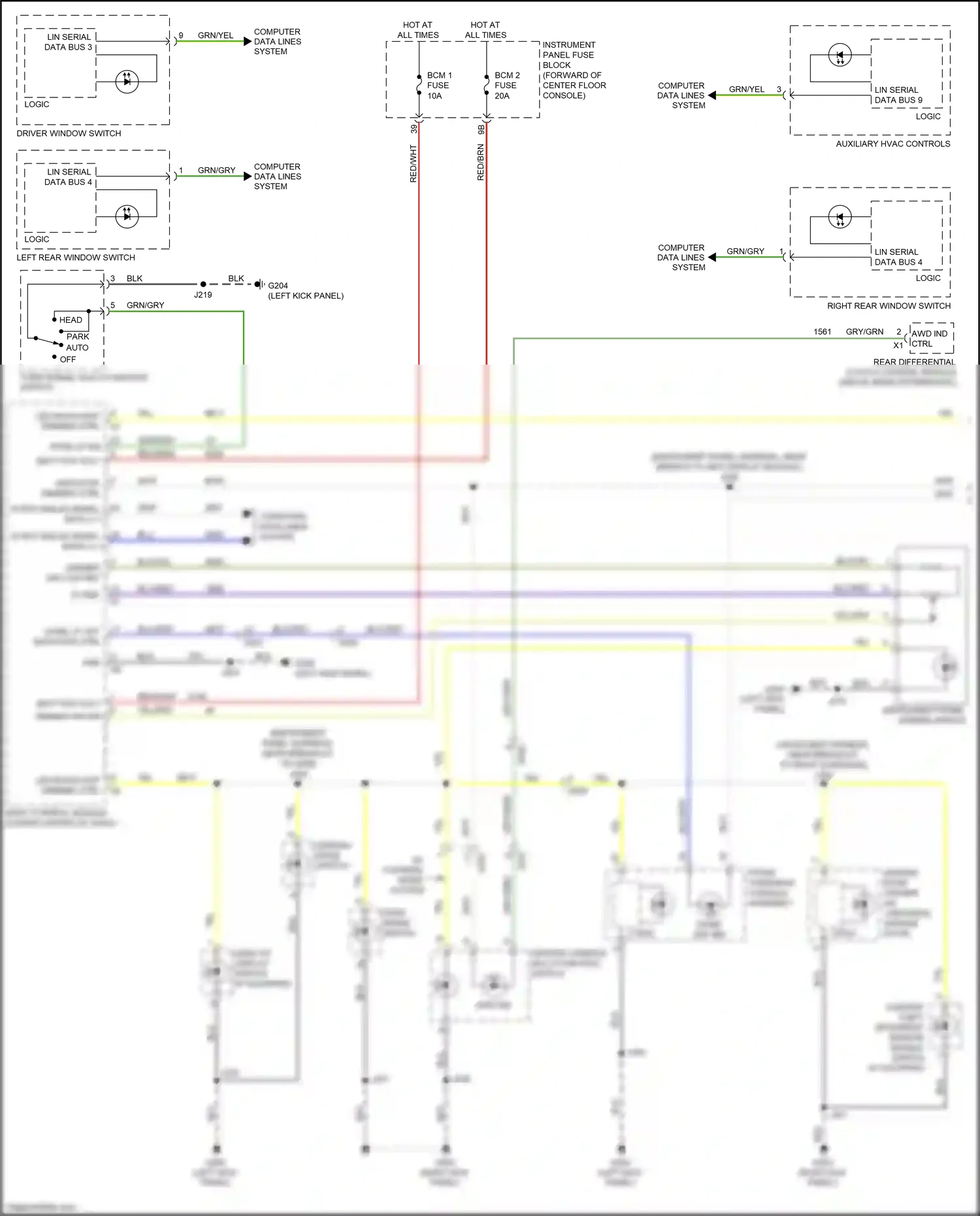Cadillac XT5 I (2016-2019) center console multi-function switch wiring diagram  (3 of 5)