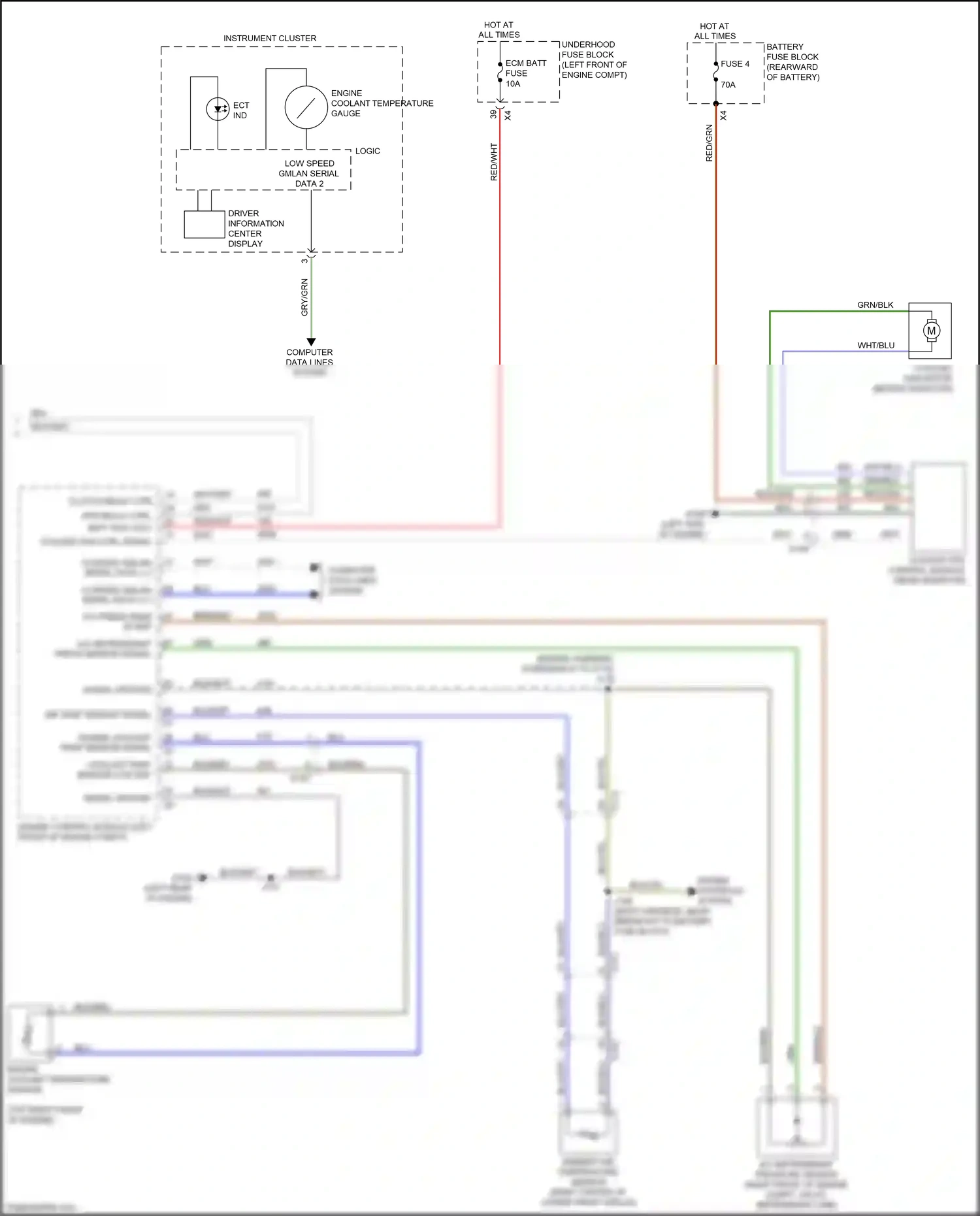 Cadillac XT5 I (2016-2019) coolant temp sensor low ref wiring diagram  (1 of 2)