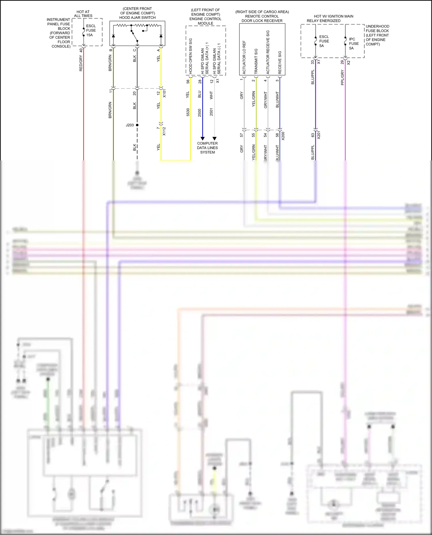 Cadillac XT5 I (2016-2019) engine control module wiring diagram  (3 of 13)