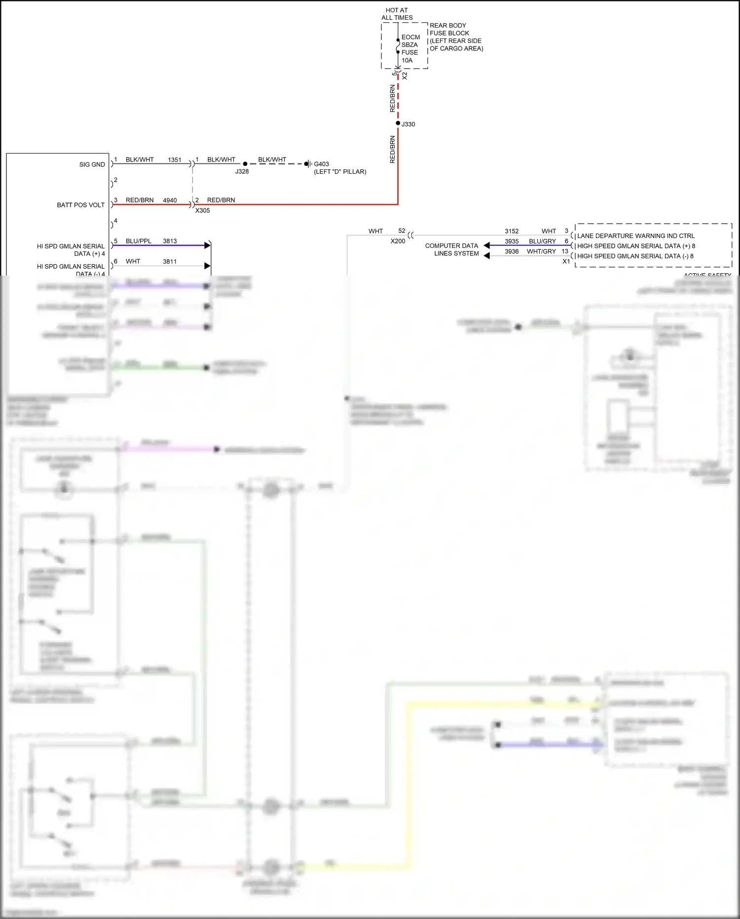 Cadillac XT5 I (2016-2019) front object sensor control 2 wiring diagram  (1 of 1)