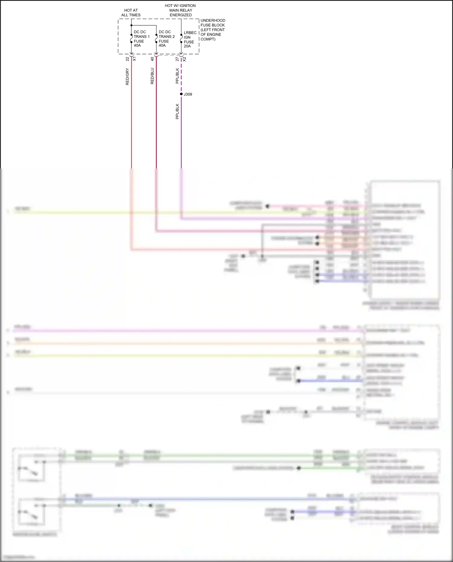 Cadillac XT5 I (2016-2019) ignition mode switch wiring diagram  (7 of 7)