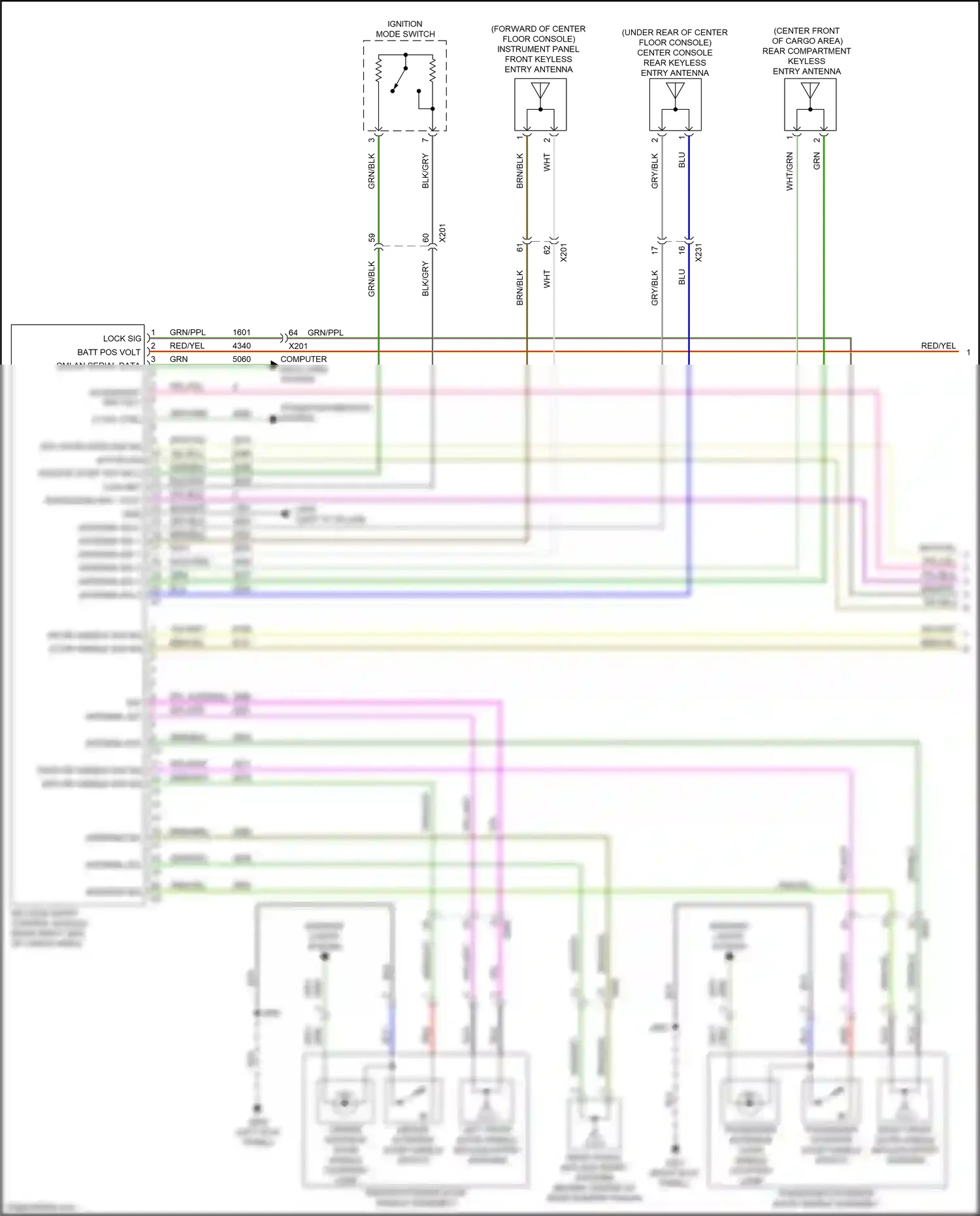Cadillac XT5 I (2016-2019) ignition mode switch wiring diagram  (2 of 7)