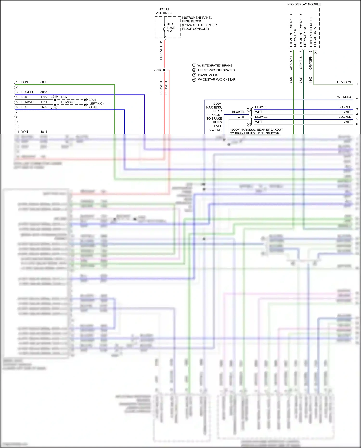 Cadillac XT5 I (2016-2019) info display module wiring diagram  (1 of 6)