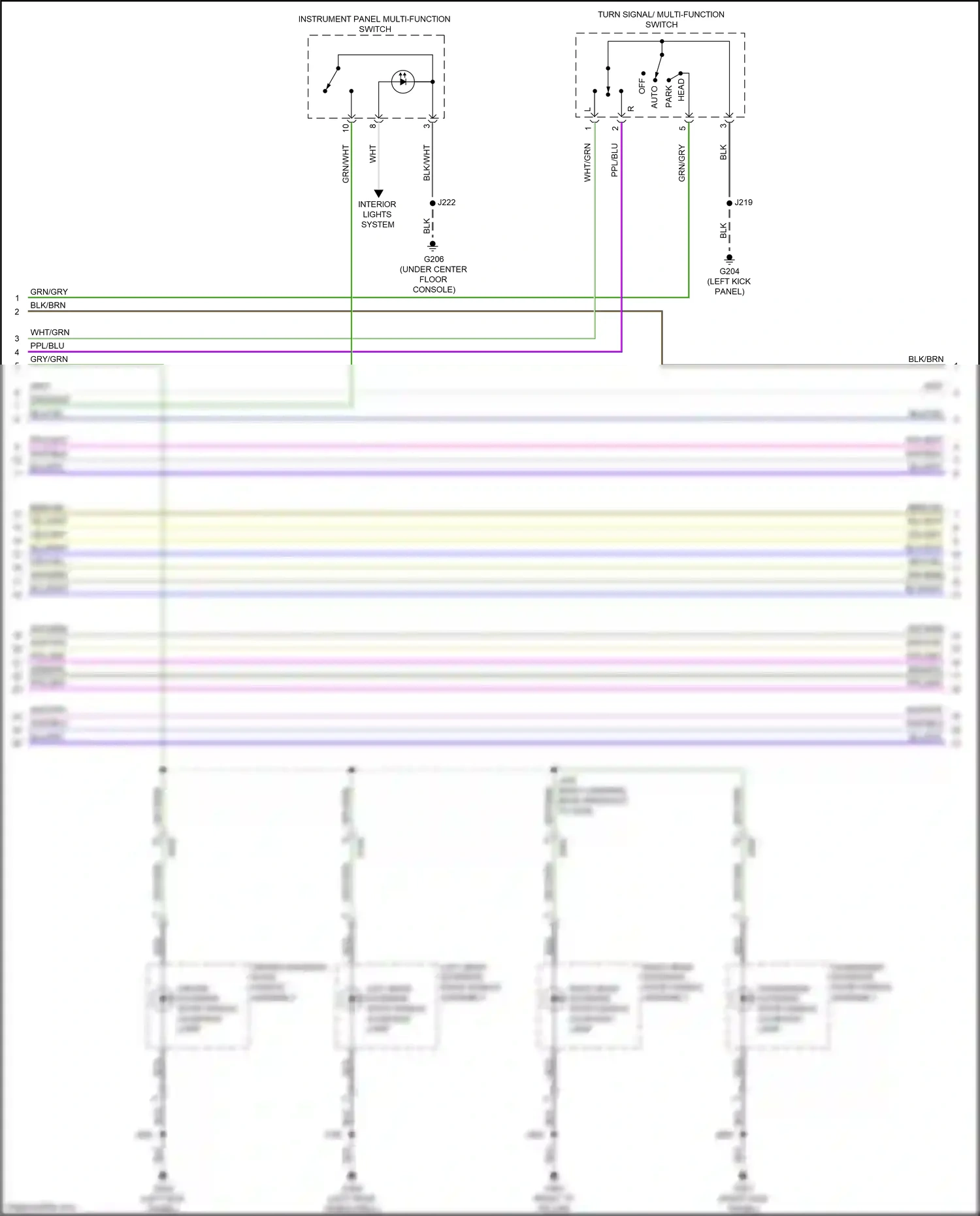 Cadillac XT5 I (2016-2019) instrument panel multi- function switch wiring diagram  (1 of 4)