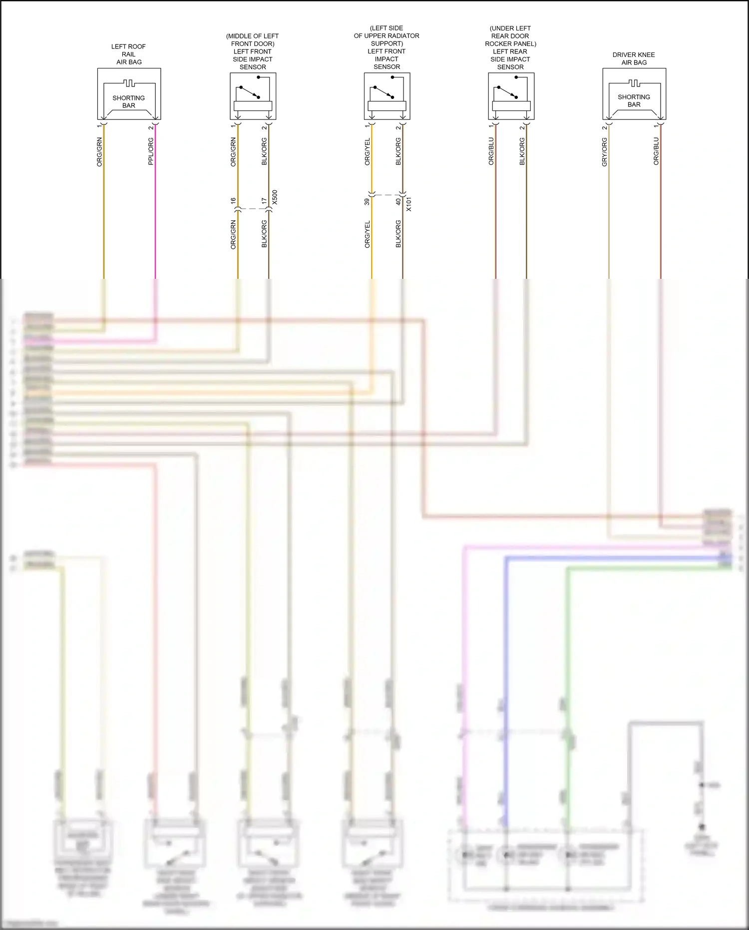 Cadillac XT5 I (2016-2019) left front side impact sensor wiring diagram  (1 of 1)