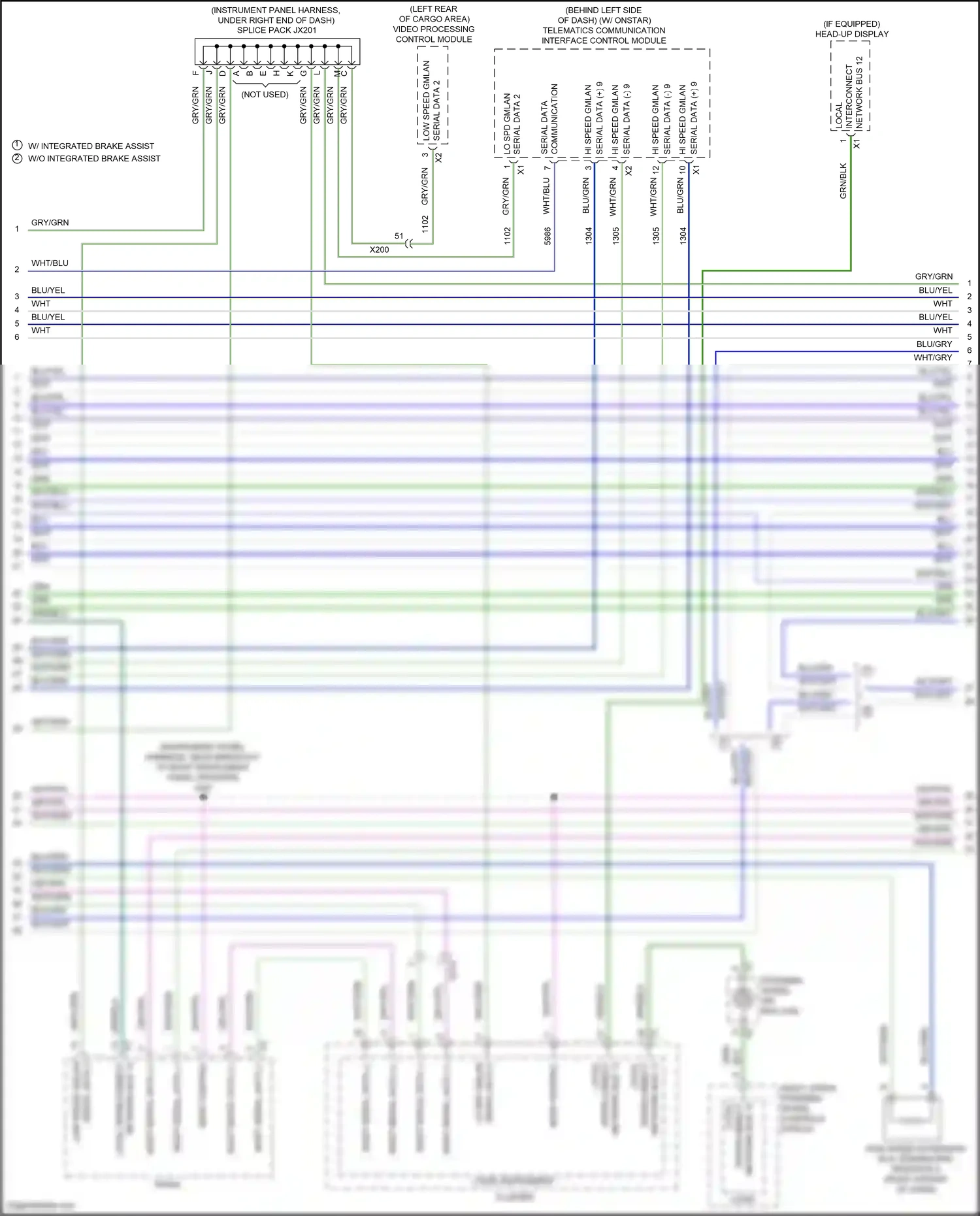 Cadillac XT5 I (2016-2019) video processing control module wiring diagram  (1 of 3)