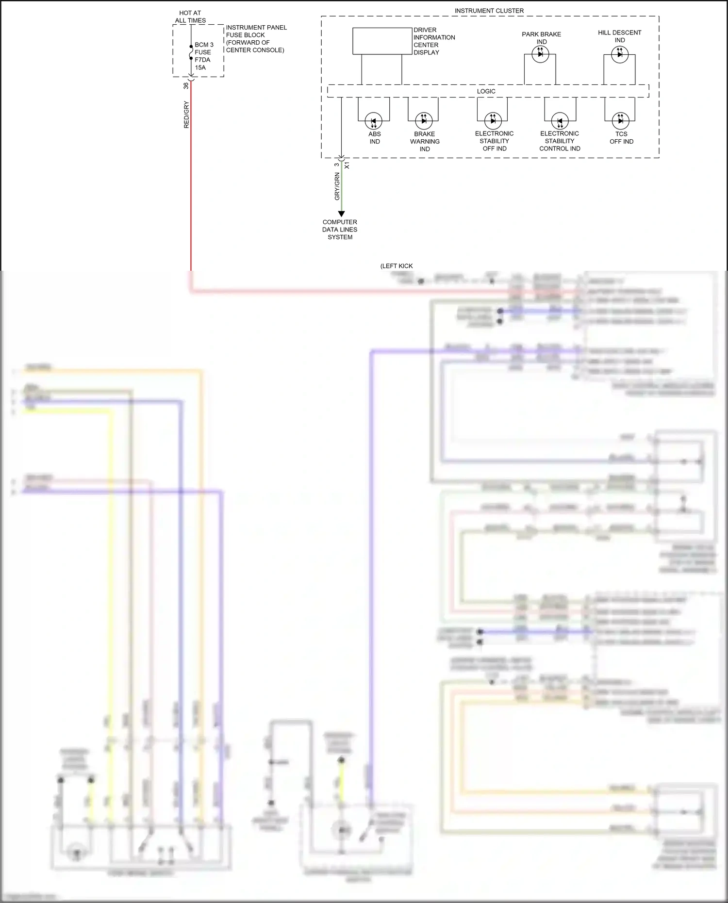 Cadillac XT6 I (2019-2024) center console multi-function switch wiring diagram  (2 of 9)