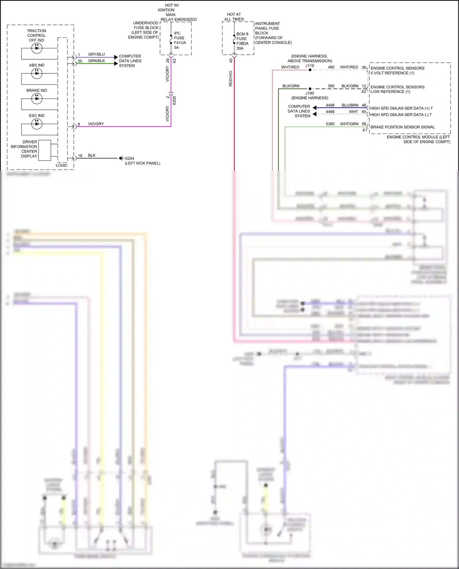 Cadillac XT6 I (2019-2024) center console multi-function switch wiring diagram  (1 of 9)