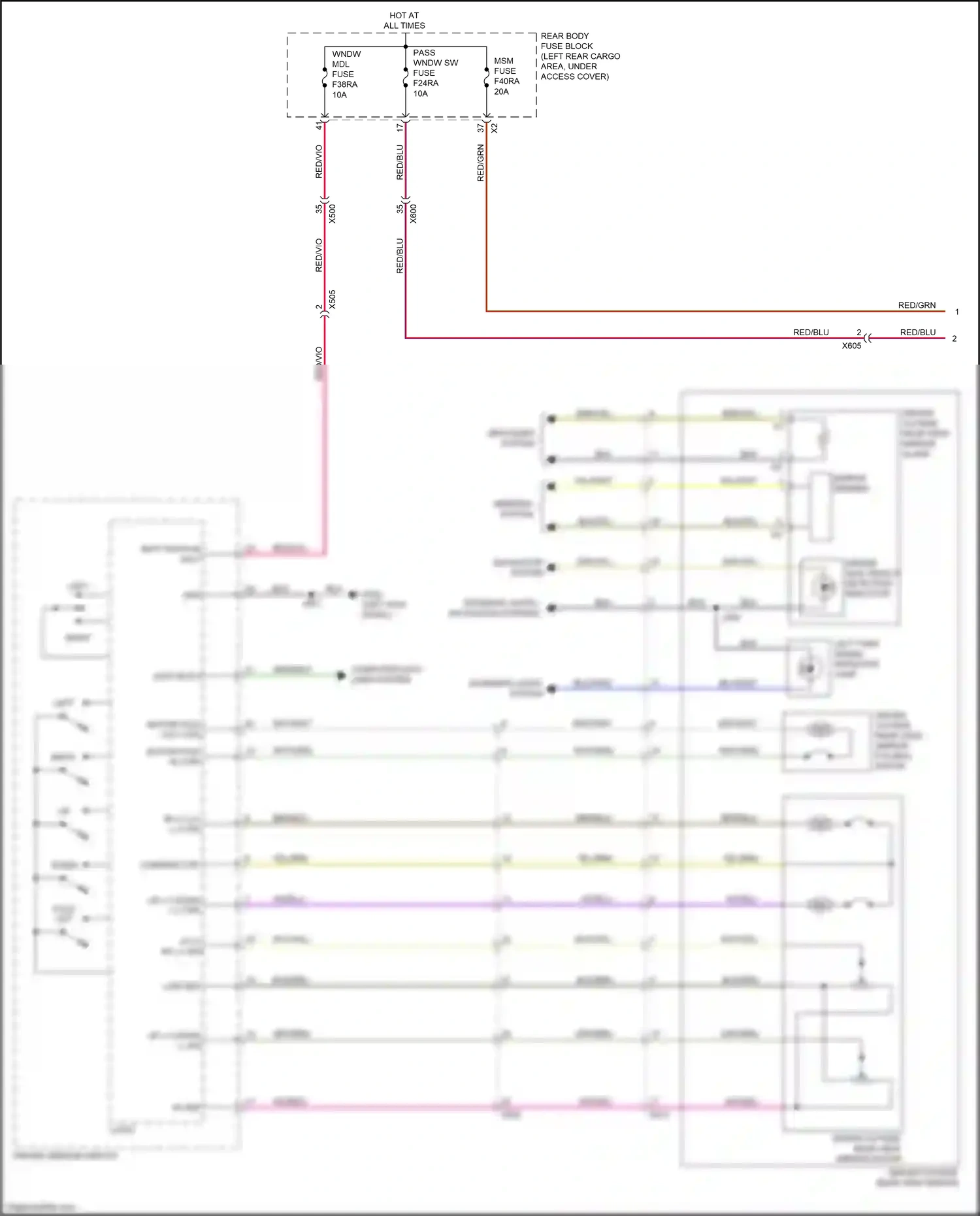 Cadillac XT6 I (2019-2024) driver side object detection indicator wiring diagram  (2 of 2)