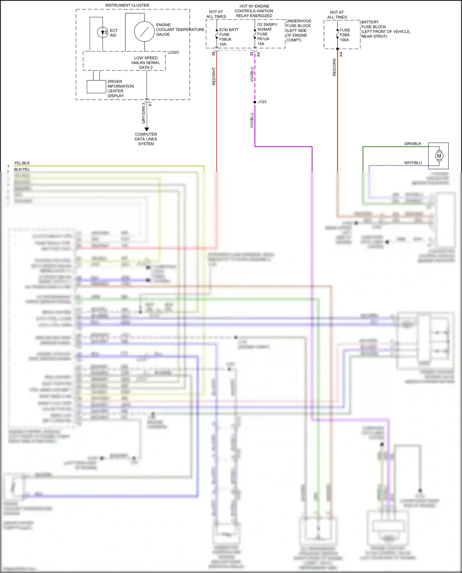 Cadillac XT6 I (2019-2024) engine compt) wiring diagram  (1 of 2)