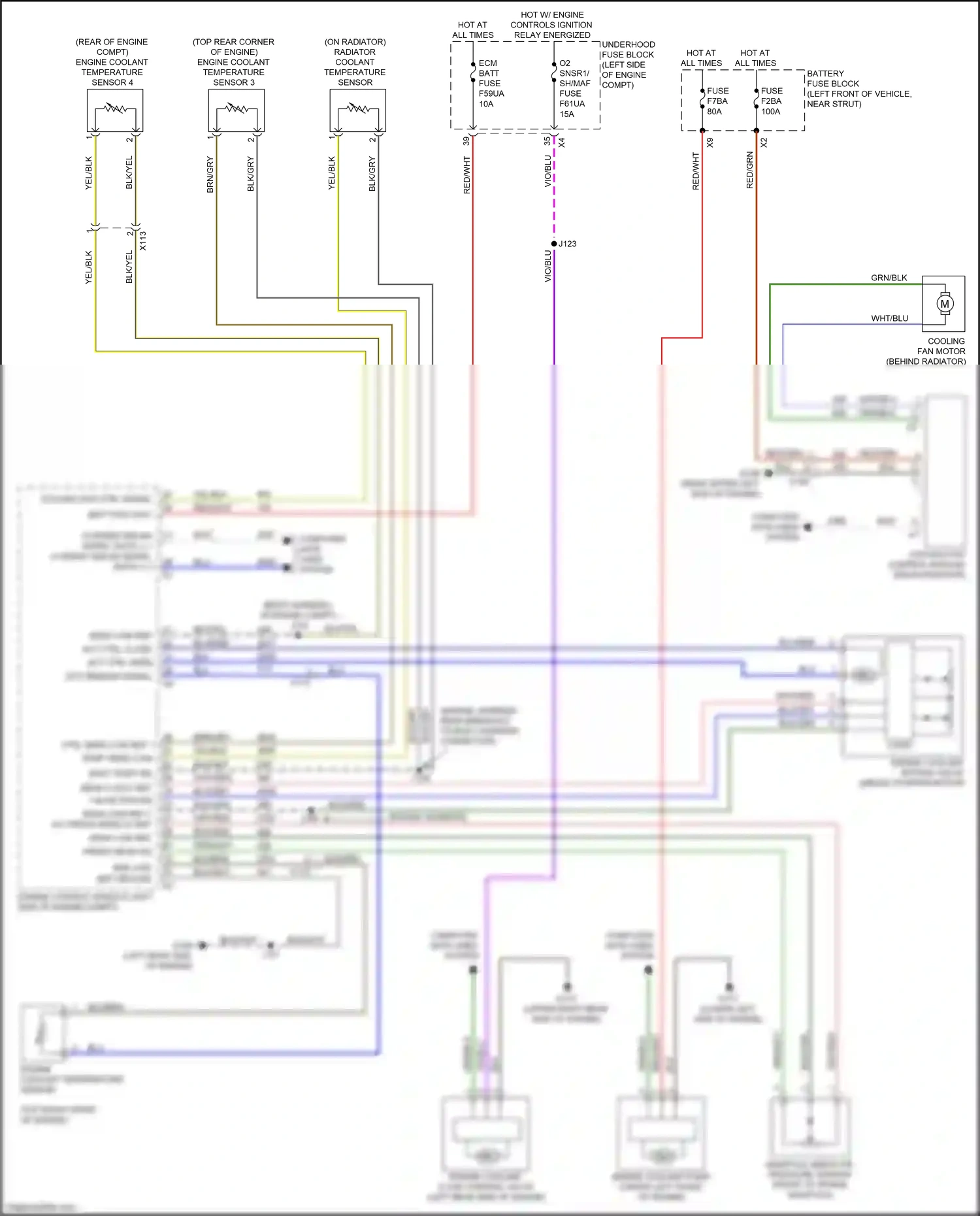Cadillac XT6 I (2019-2024) engine coolant temperature sensor wiring diagram  (2 of 3)