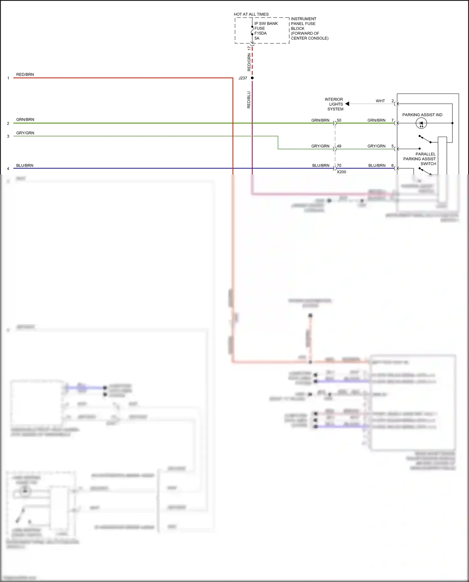 Cadillac XT6 I (2019-2024) instrument panel multi-function switch 1 wiring diagram  (1 of 6)