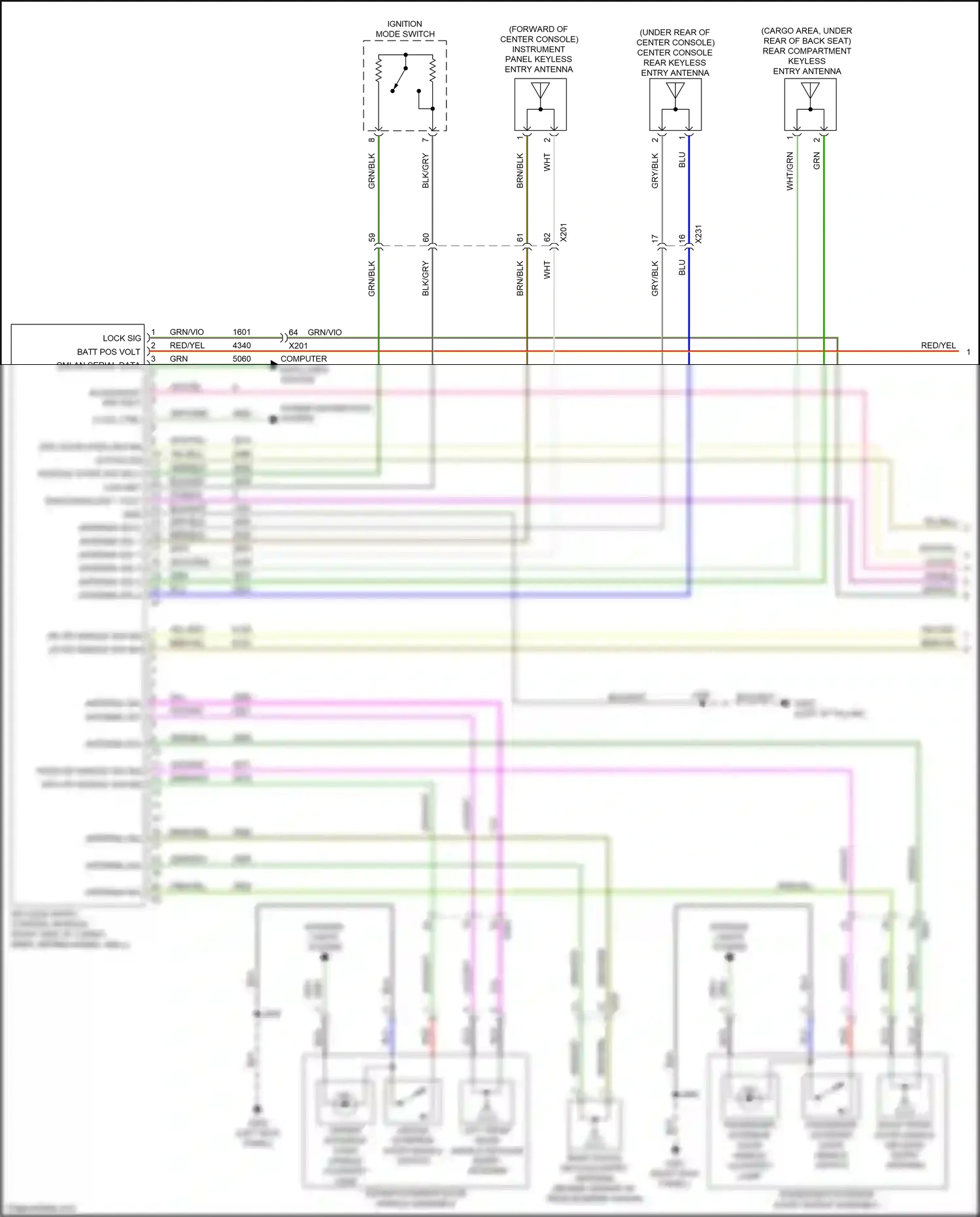Cadillac XT6 I (2019-2024) keyless entry control module wiring diagram  (5 of 10)