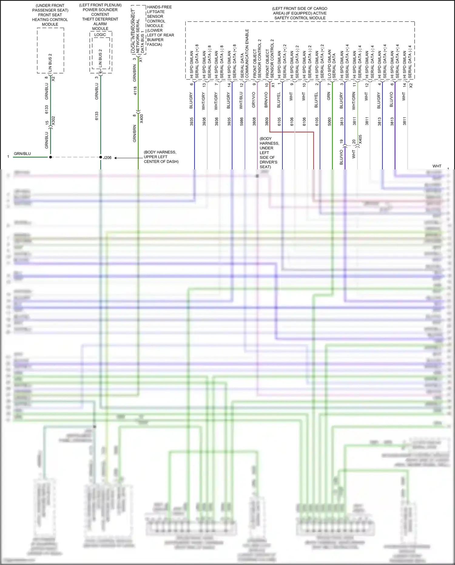 Cadillac XT6 I (2019-2024) keyless entry control module wiring diagram  (3 of 10)