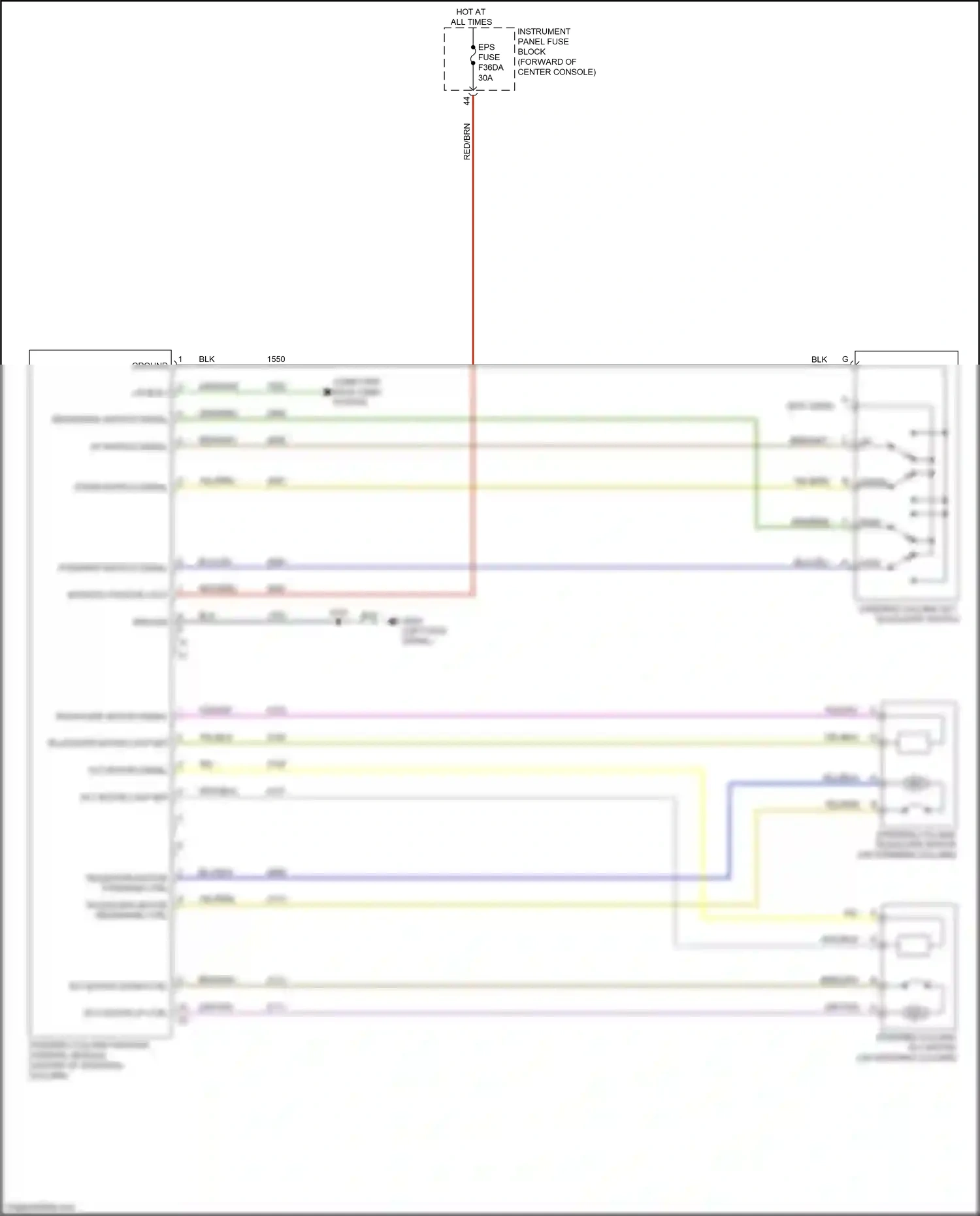 Cadillac XT6 I (2019-2024) steering column position control module wiring diagram  (5 of 5)