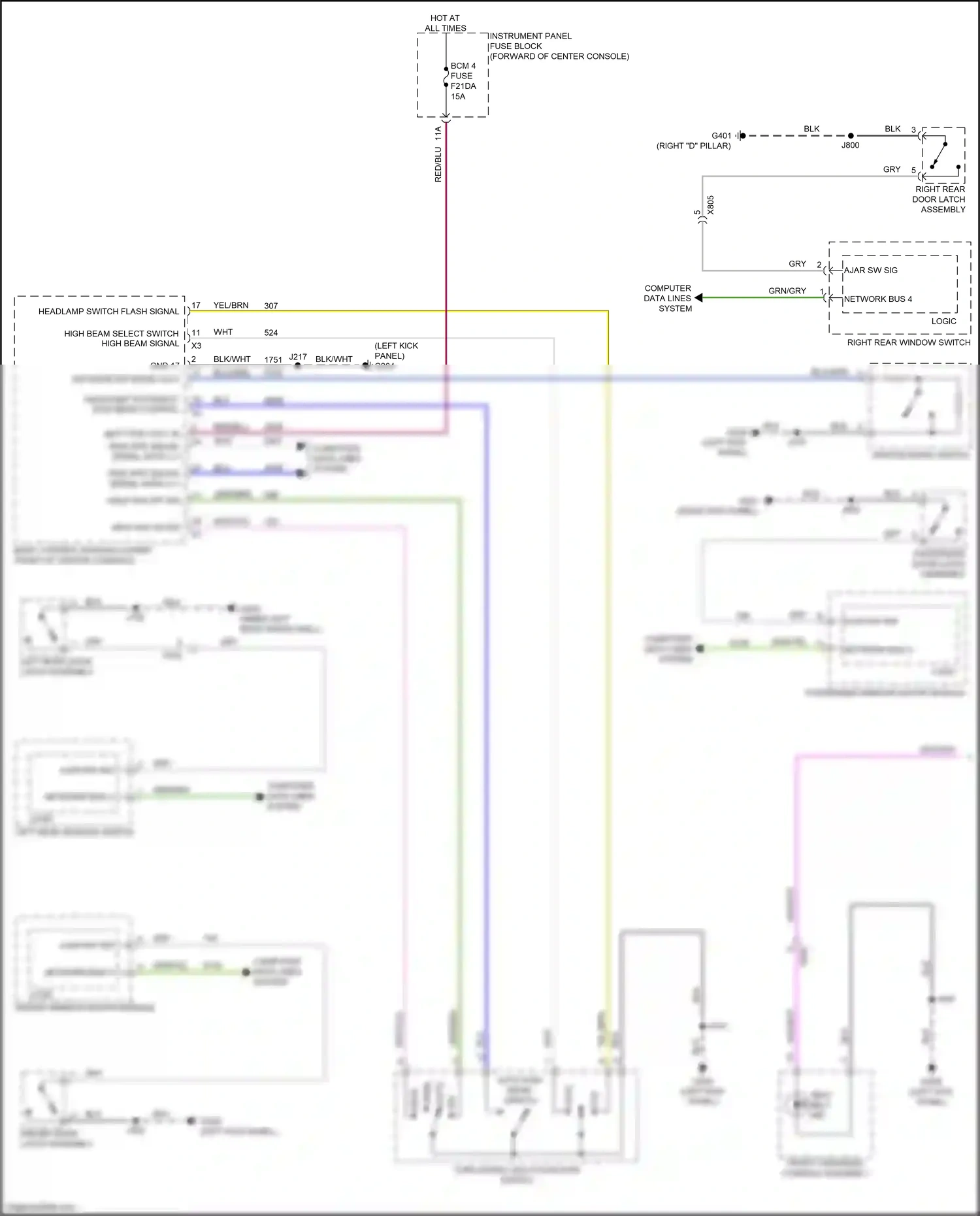 Cadillac XT6 I (2019-2024) turn signal/ multi-function switch wiring diagram  (4 of 4)