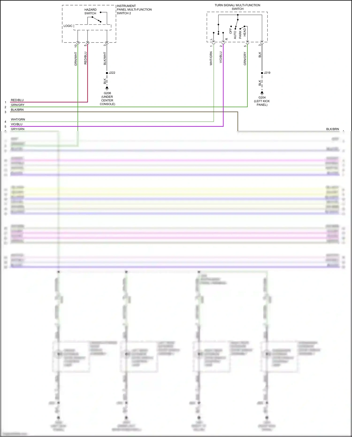 Cadillac XT6 I (2019-2024) turn signal/ multi-function switch wiring diagram  (1 of 4)