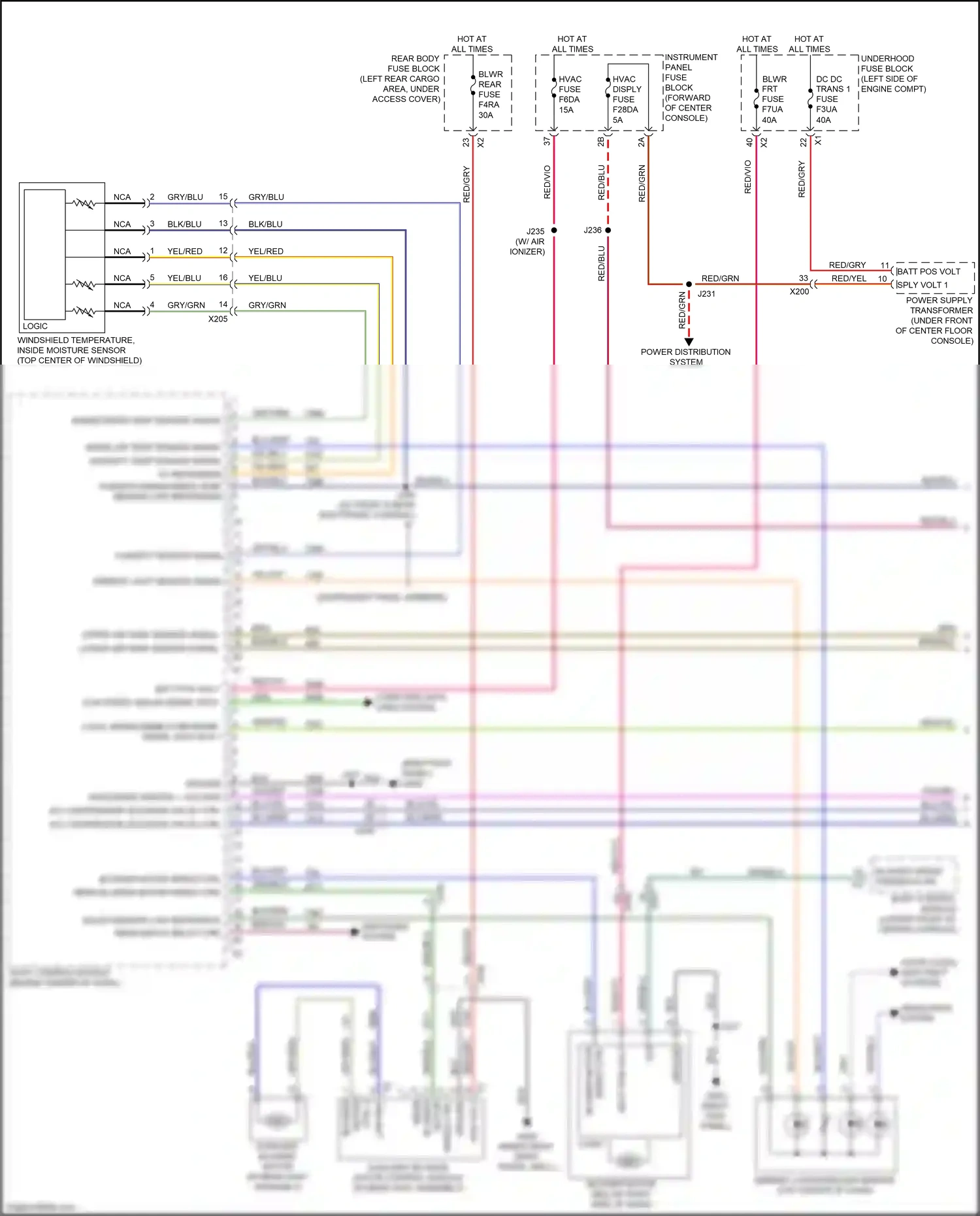 Cadillac XT6 I (2019-2024) windshield temperature, inside moisture sensor wiring diagram  (1 of 1)