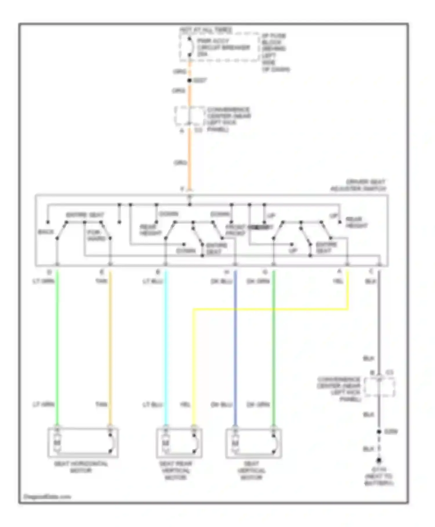 Astro Chevrolet I (1985-2005): 6-way power seat circuit