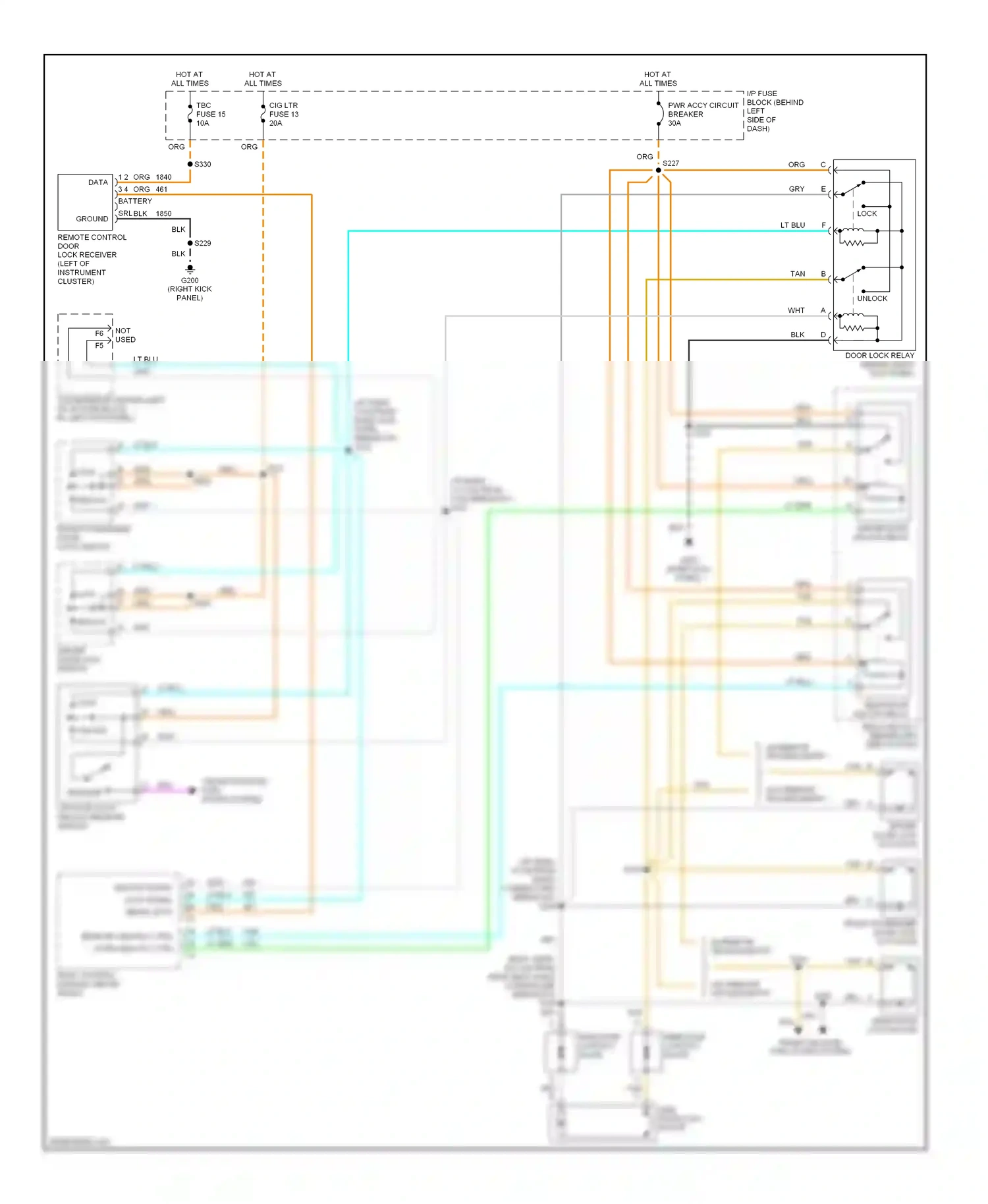Chevrolet Astro I (1985-2005) trunk/tailgate/ fuel doors system wiring diagram  (1 of 1)