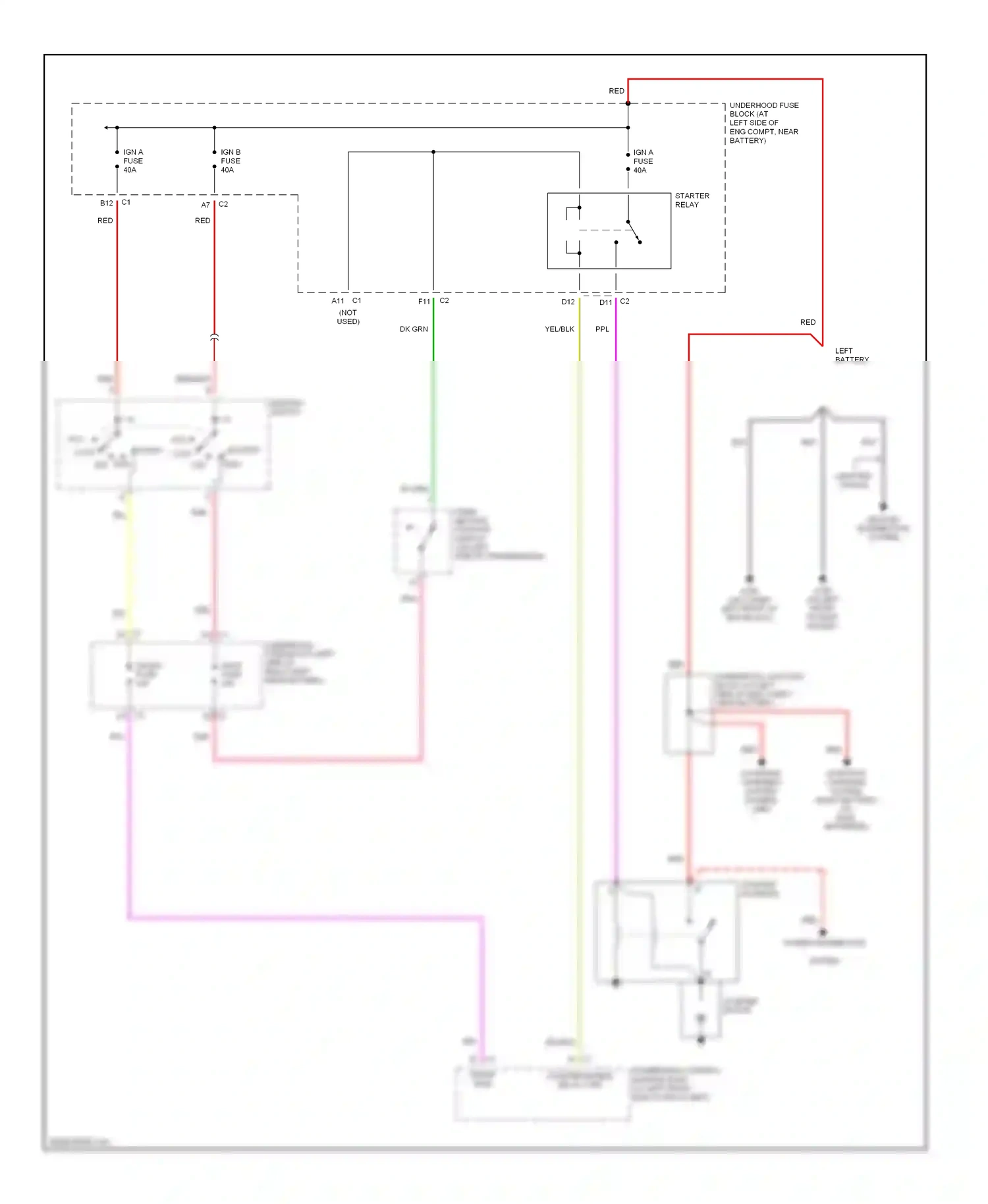 Wiring diagram starter motor for Chevrolet Avalanche I (2001-2006) (1 of 1)