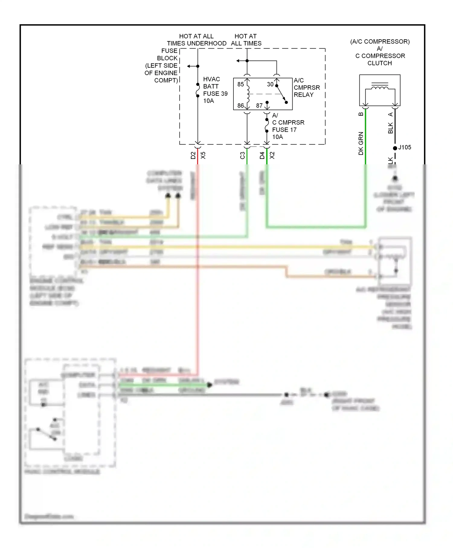 Chevrolet Avalanche II (2006-2013) a/c cmprsr relay wiring diagram  (2 of 4)