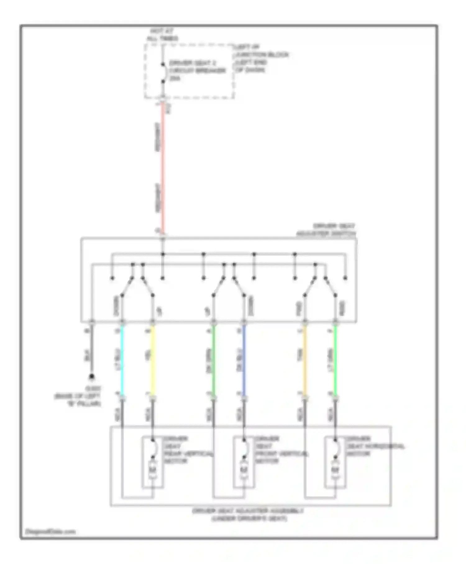Wiring diagram driver seat horizontal motor for Chevrolet Avalanche II (2006-2013) (1 of 1)