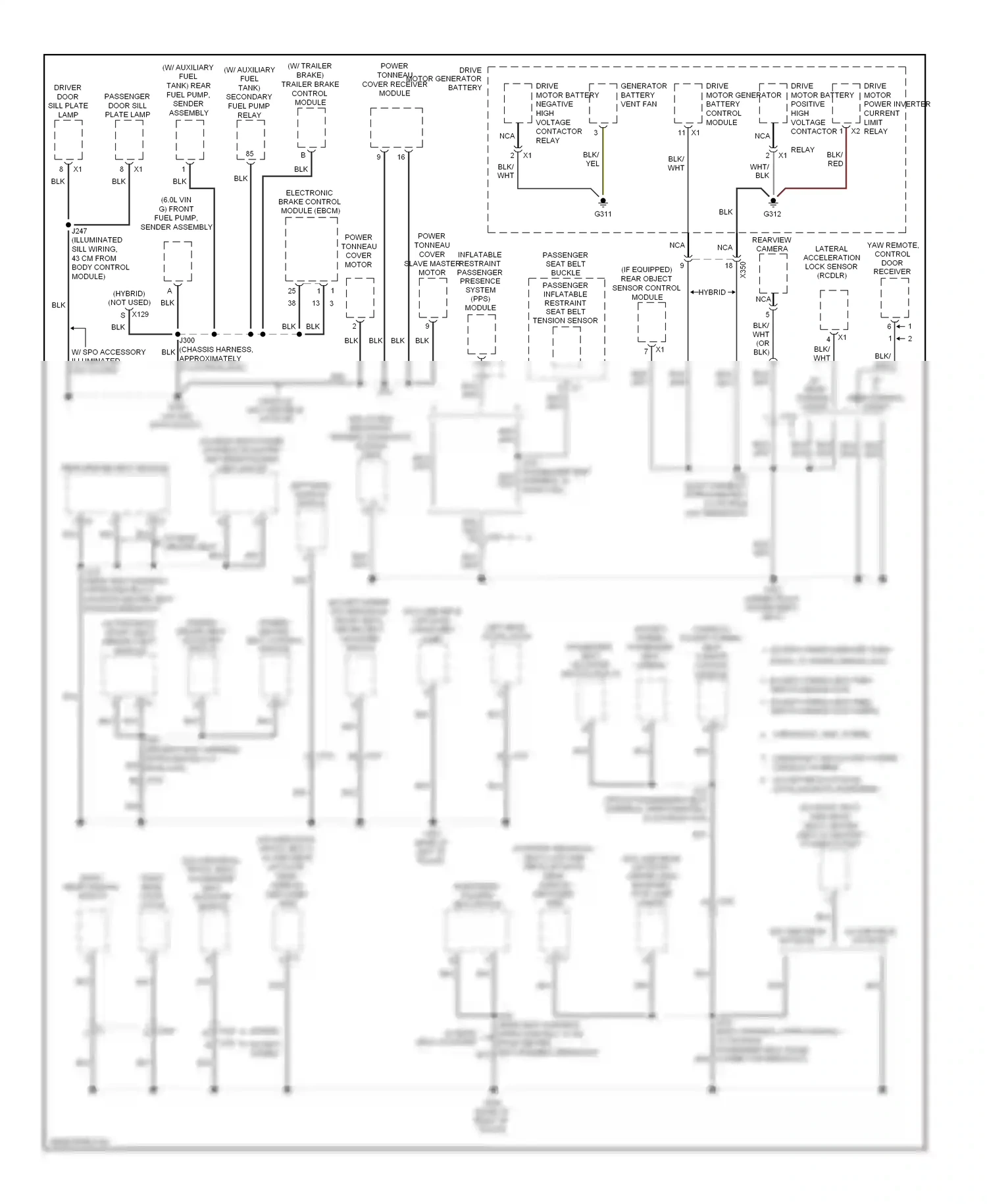 Chevrolet Avalanche II (2006-2013) (if equipped) rear object sensor control module wiring diagram  (1 of 1)