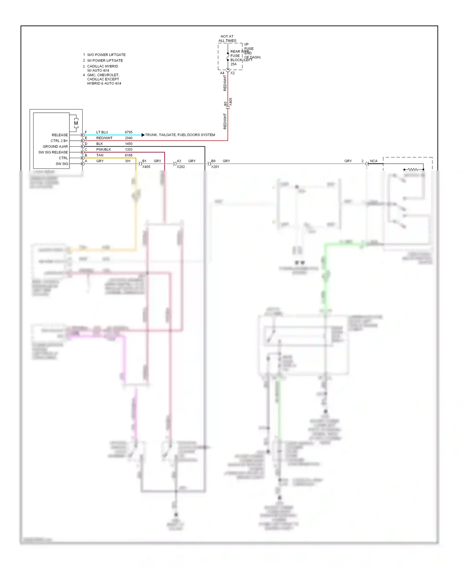 Chevrolet Avalanche II (2006-2013) l/gate cntrl wiring diagram  (1 of 1)