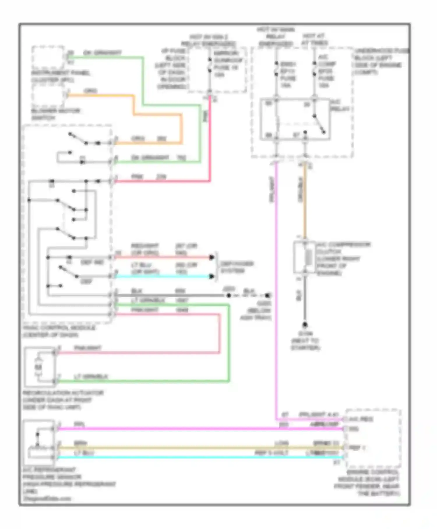 Aveo Chevrolet I facelift (2006-2012): Compressor circuit, with manual a/c