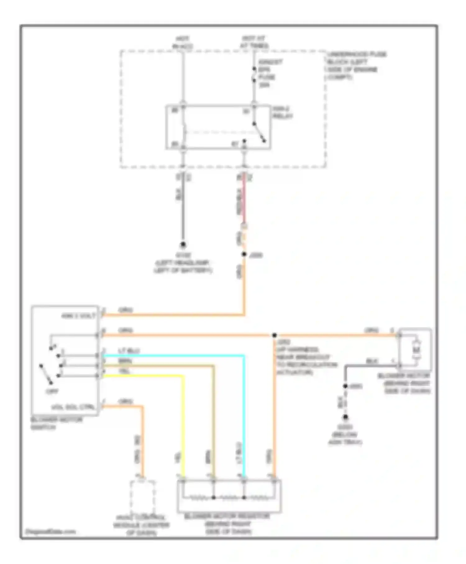 Aveo Chevrolet I facelift (2006-2012): Heater circuit