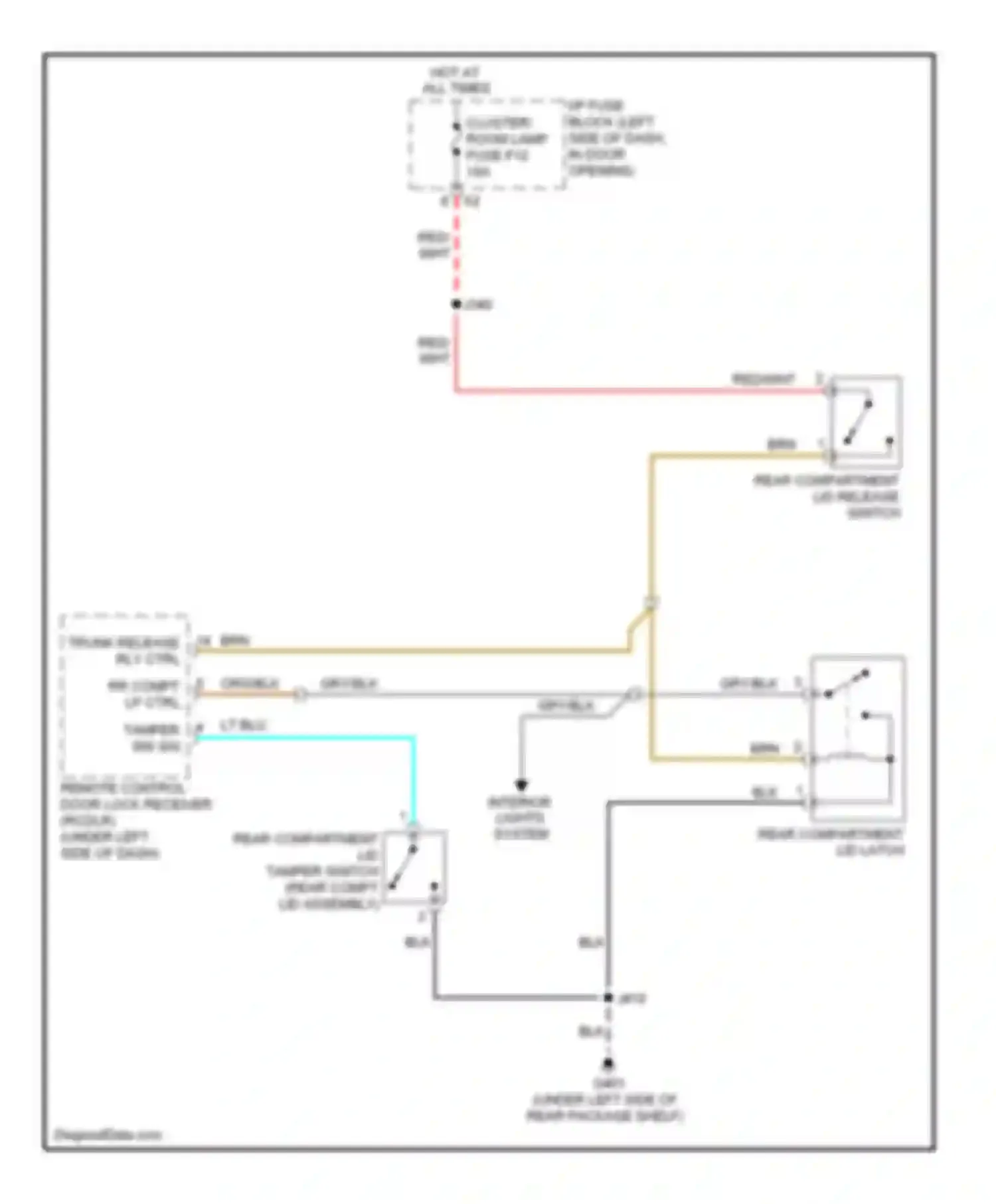 Aveo Chevrolet I facelift (2006-2012): Trunk release circuit
