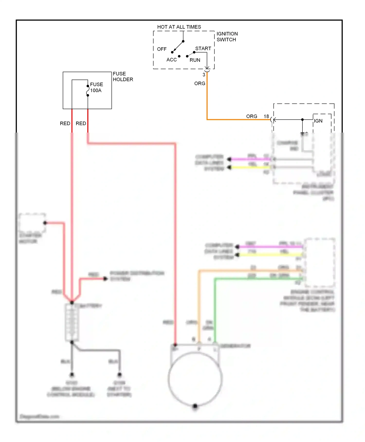 Wiring diagram charge ind for Chevrolet Aveo I facelift (2006-2012) (1 of 2)