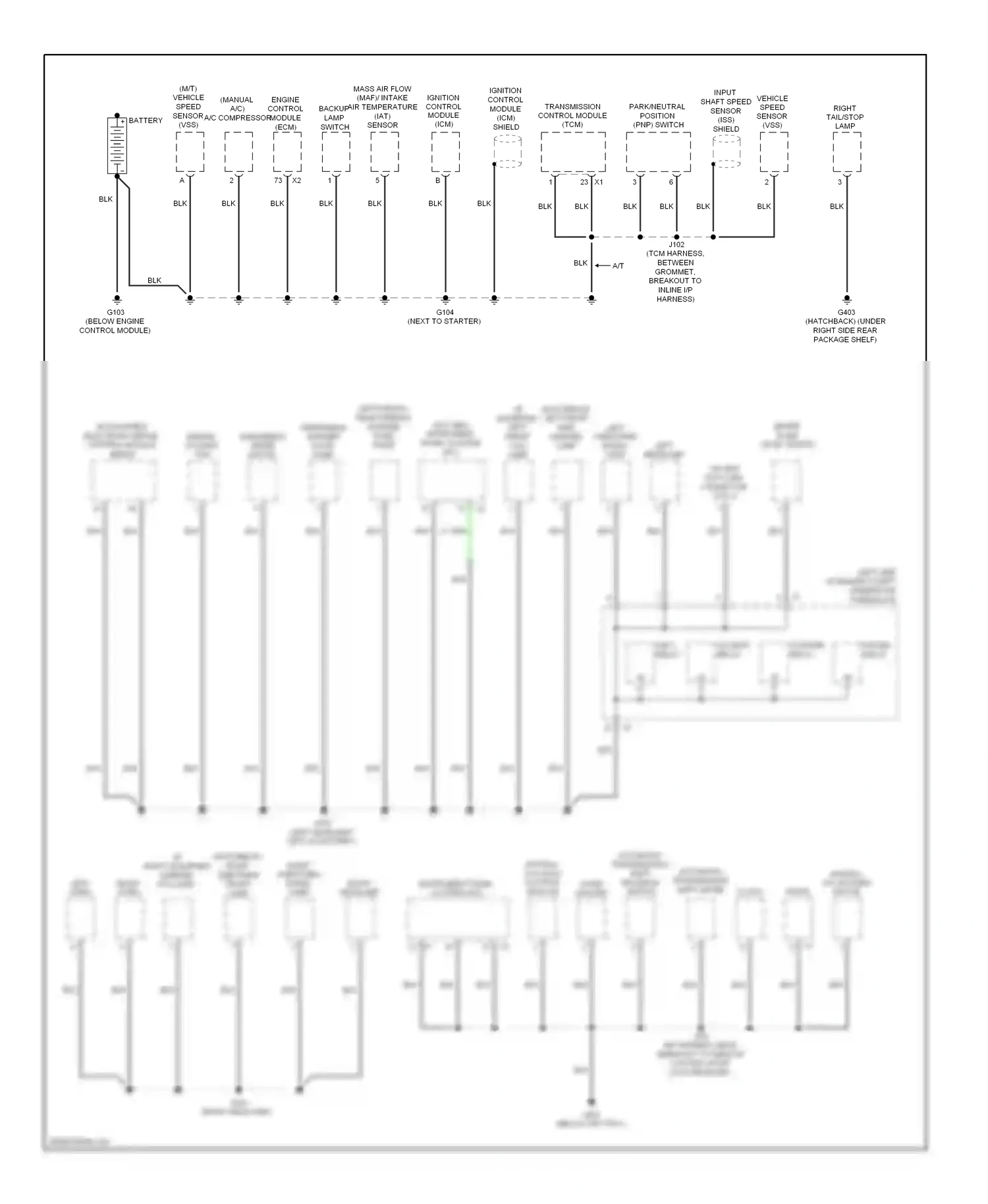 Chevrolet Aveo I facelift (2006-2012) ignition control module (icm) shield wiring diagram  (1 of 1)