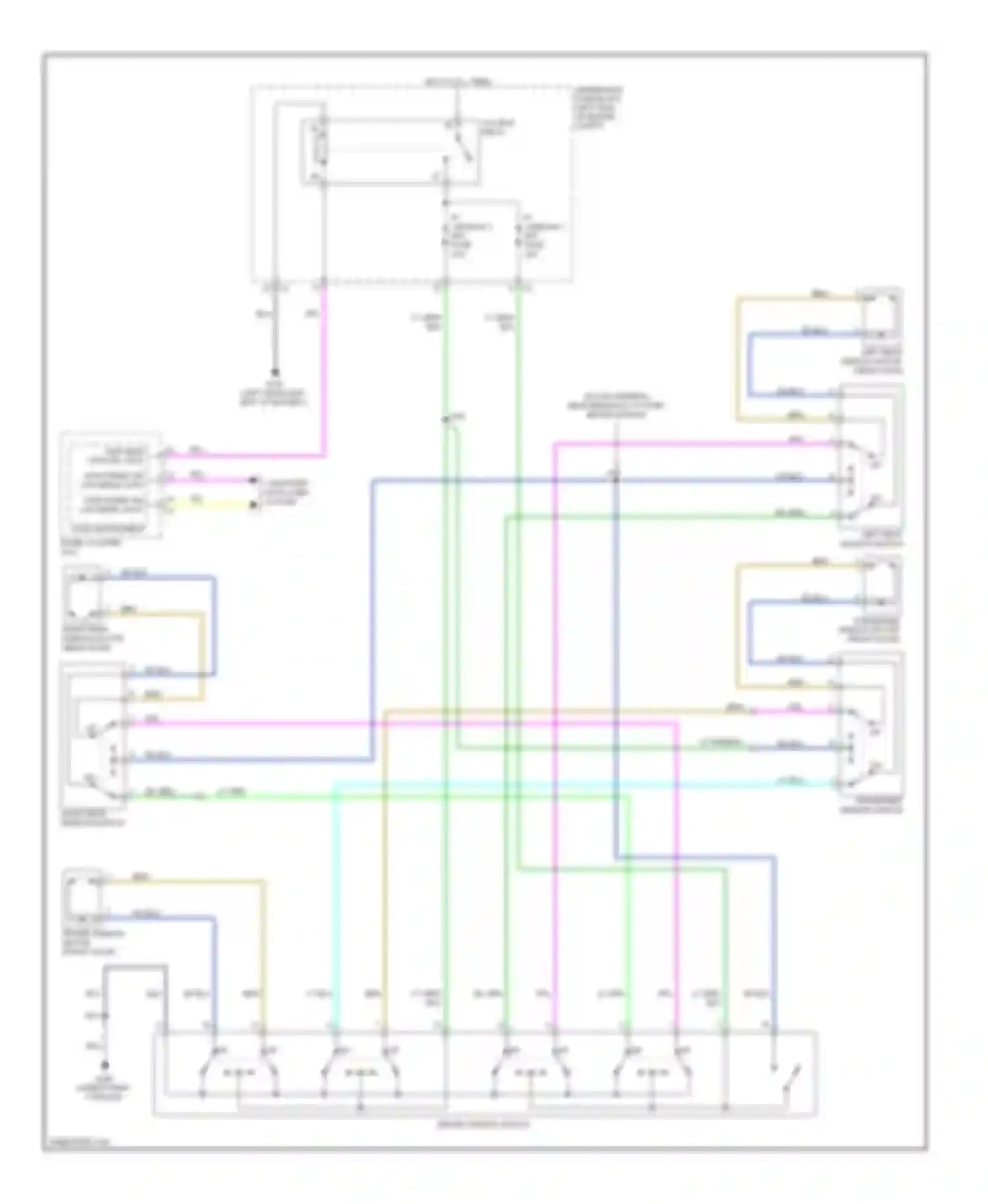 Wiring diagram left rear window switch for Chevrolet Aveo I facelift (2006-2012) (1 of 1)