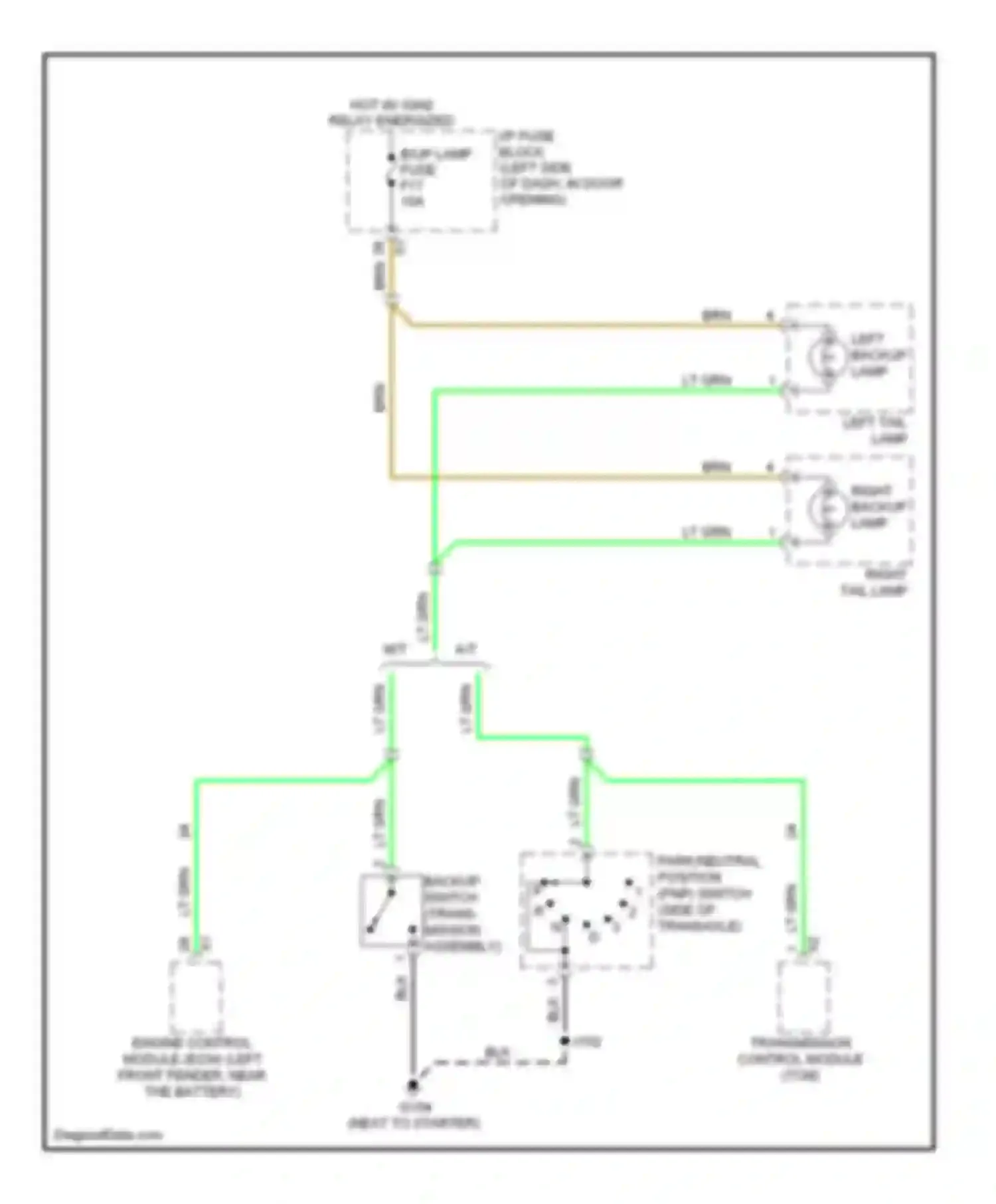 Wiring diagram left tail lamp for Chevrolet Aveo I facelift (2006-2012) (1 of 2)