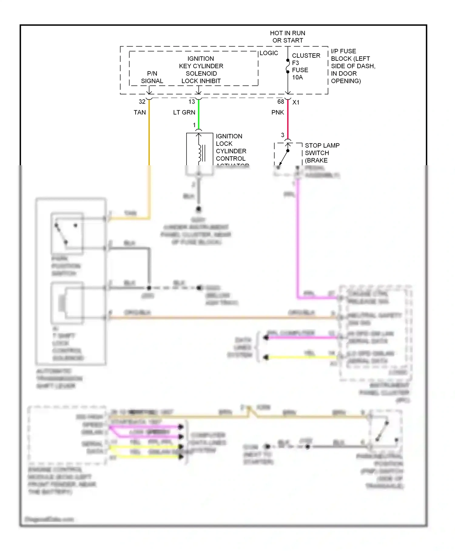 Chevrolet Aveo I facelift (2006-2012) park position switch wiring diagram  (1 of 1)
