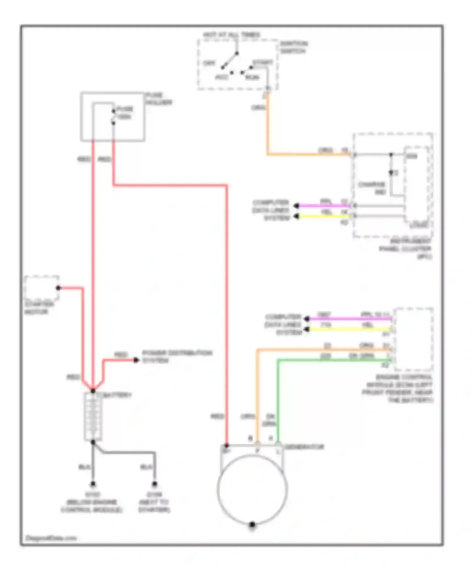 Wiring diagram power distribution system for Chevrolet Aveo I facelift (2006-2012) (2 of 8)