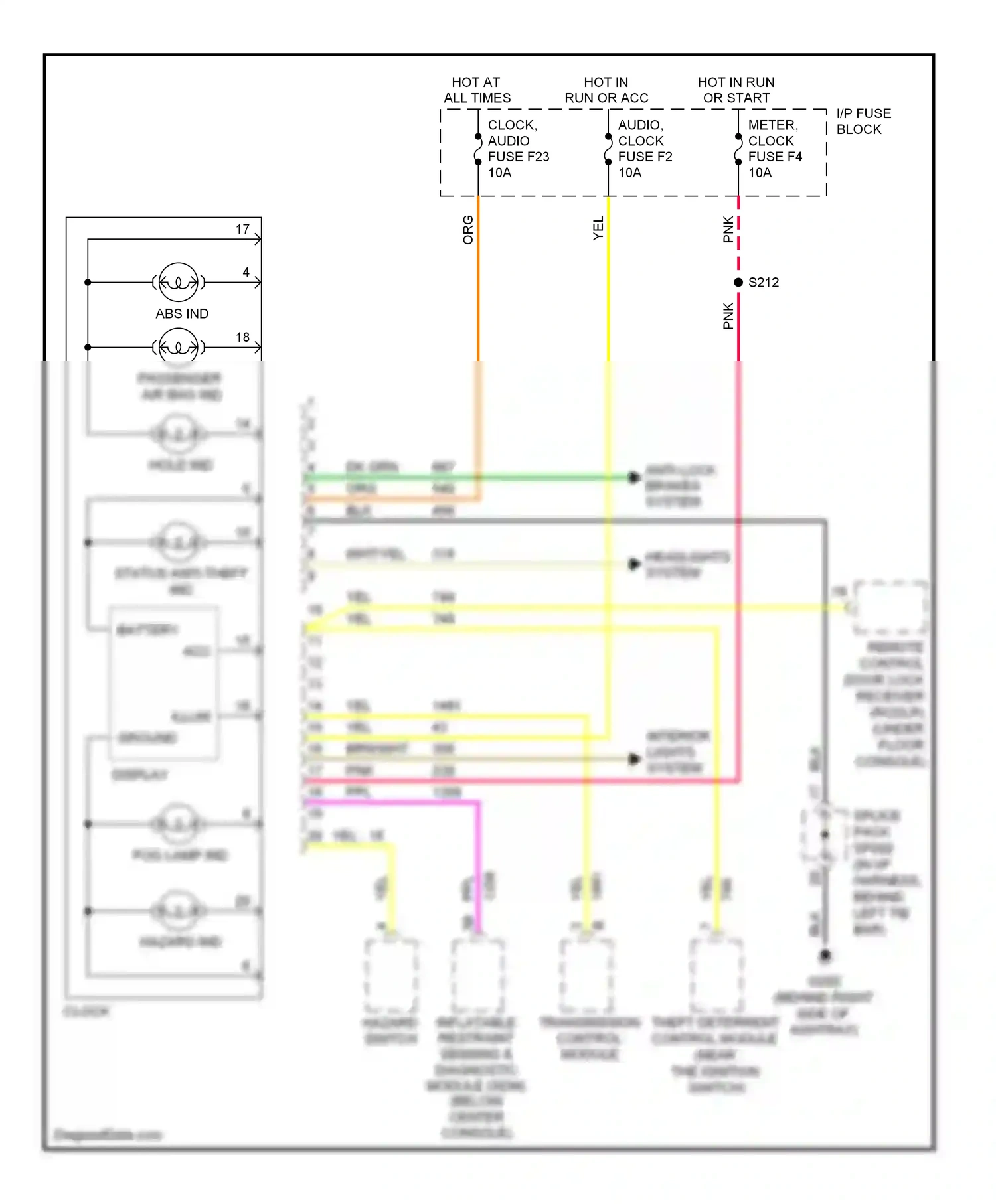 Wiring diagram hold ind for Chevrolet Aveo I (2003-2008) (1 of 2)