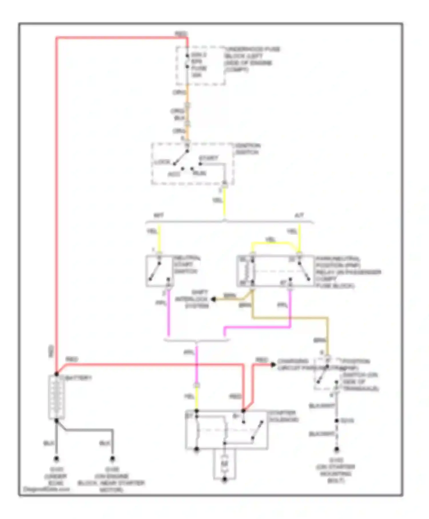 Wiring diagram ignition switch for Chevrolet Aveo I (2003-2008) (2 of 2)