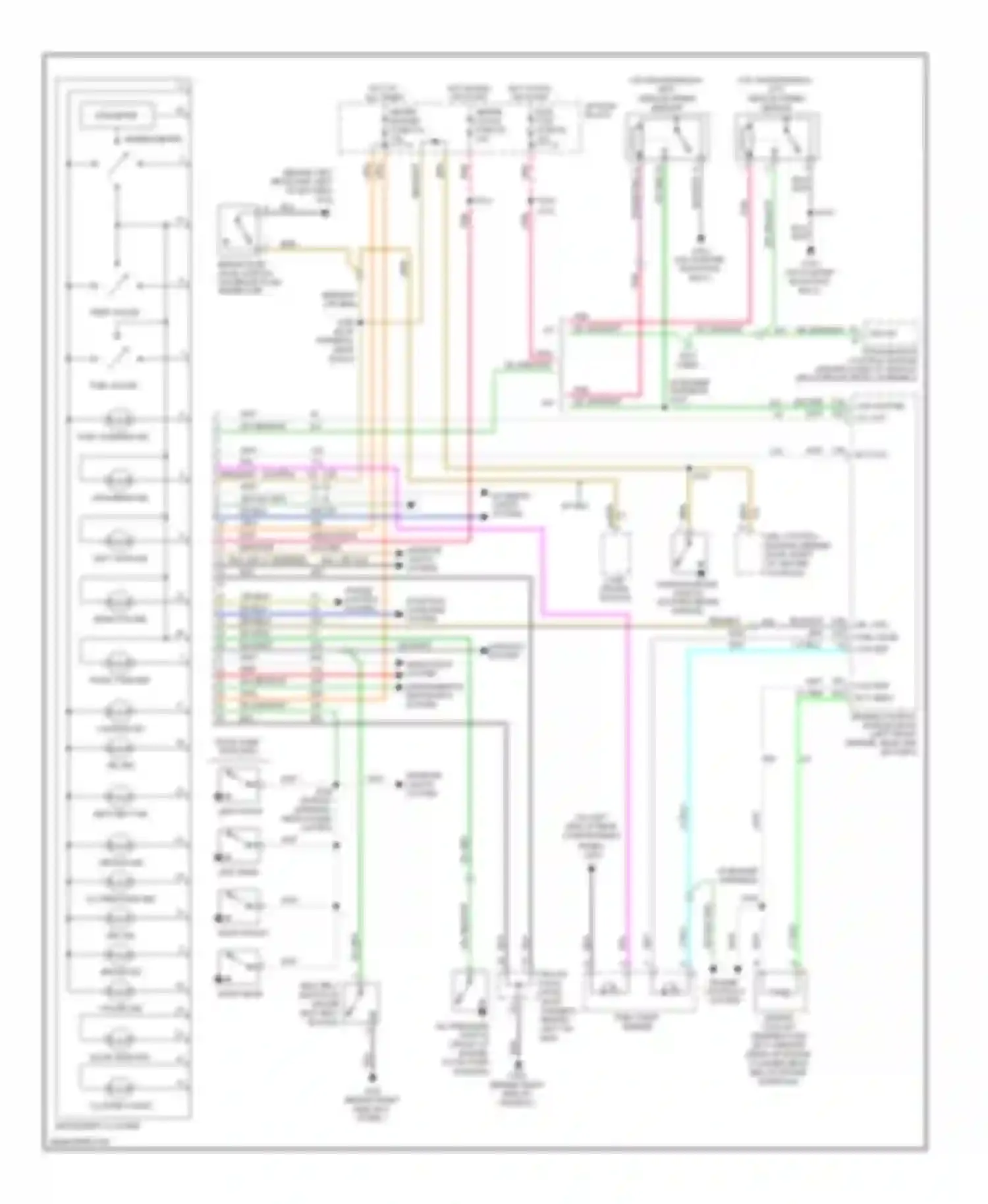 Wiring diagram right front for Chevrolet Aveo I (2003-2008) (2 of 2)