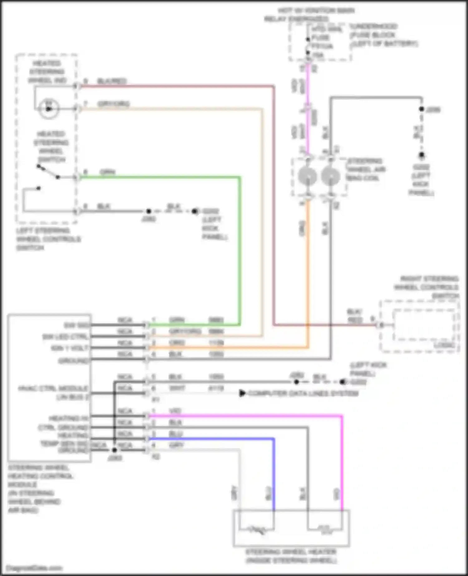 Blazer Chevrolet III facelift (2022-2024): Heated steering wheel circuit